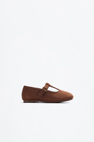 T-bar ballet flat — BROWN 1