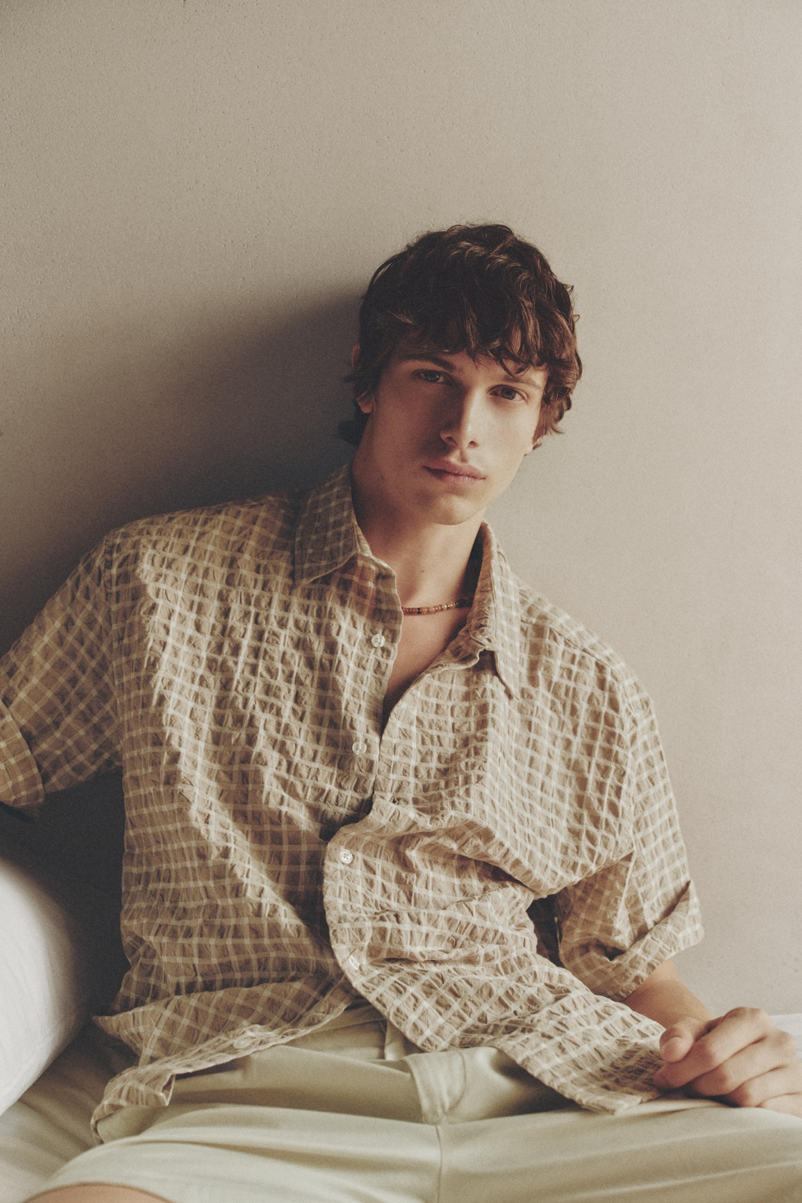 Short sleeve checked shirt — SAND