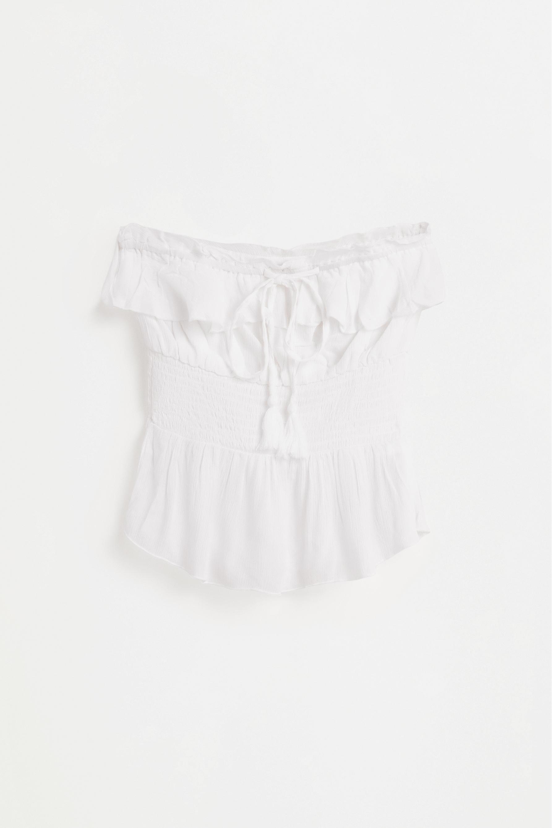 Ruffled top — WHITE