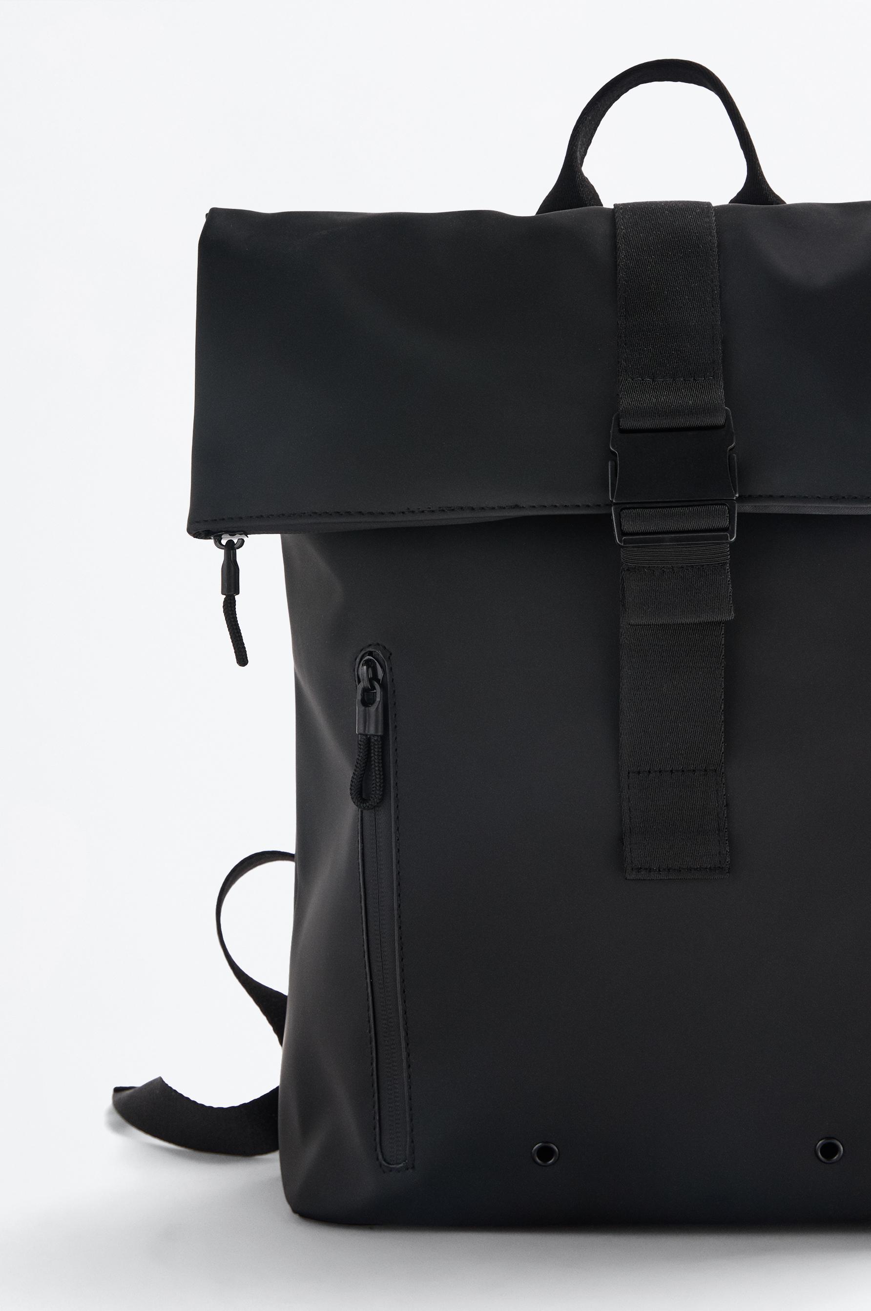 Rubberized Backpack — BLACK