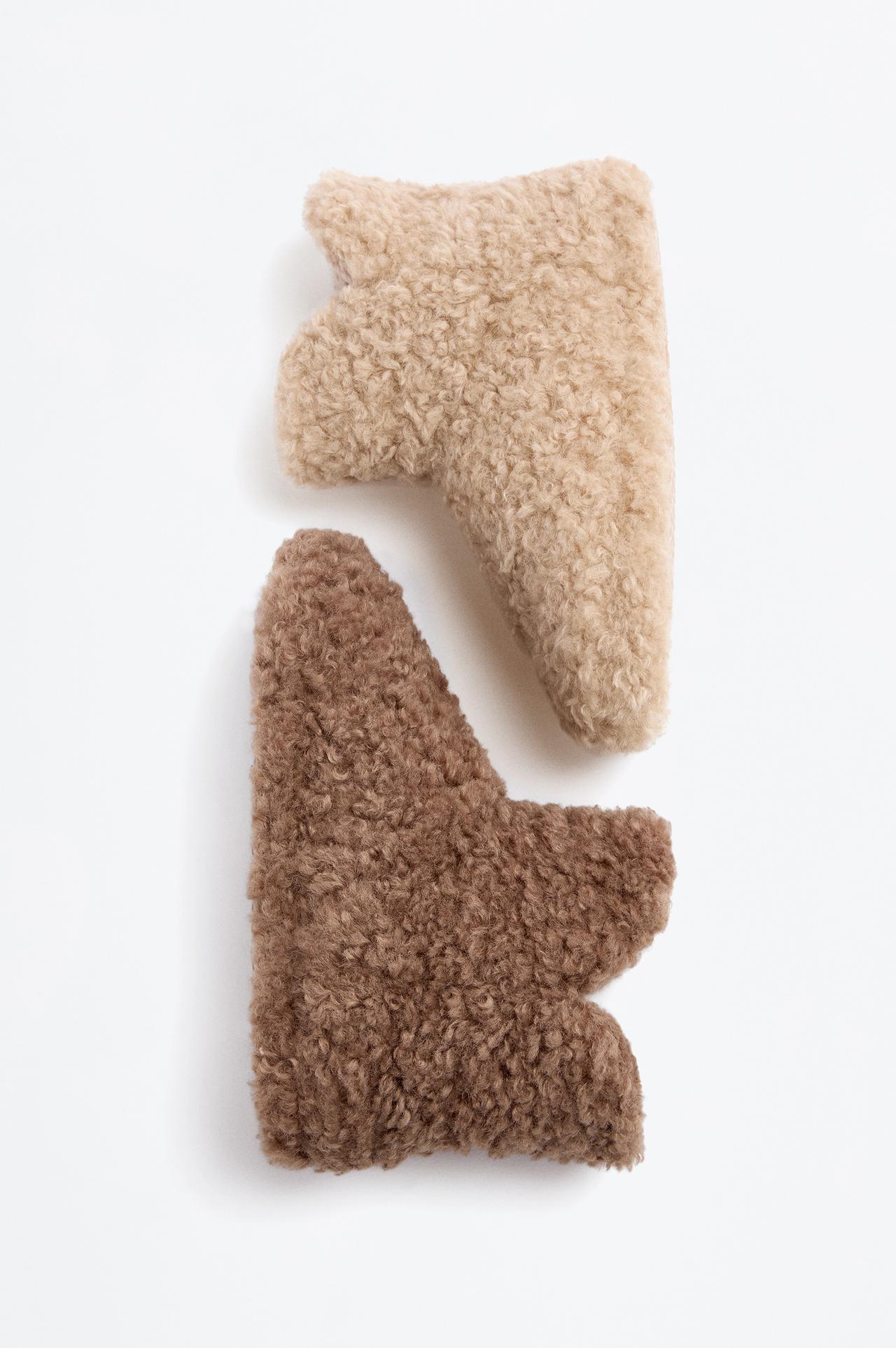 Faux fur ankle boots — BROWN