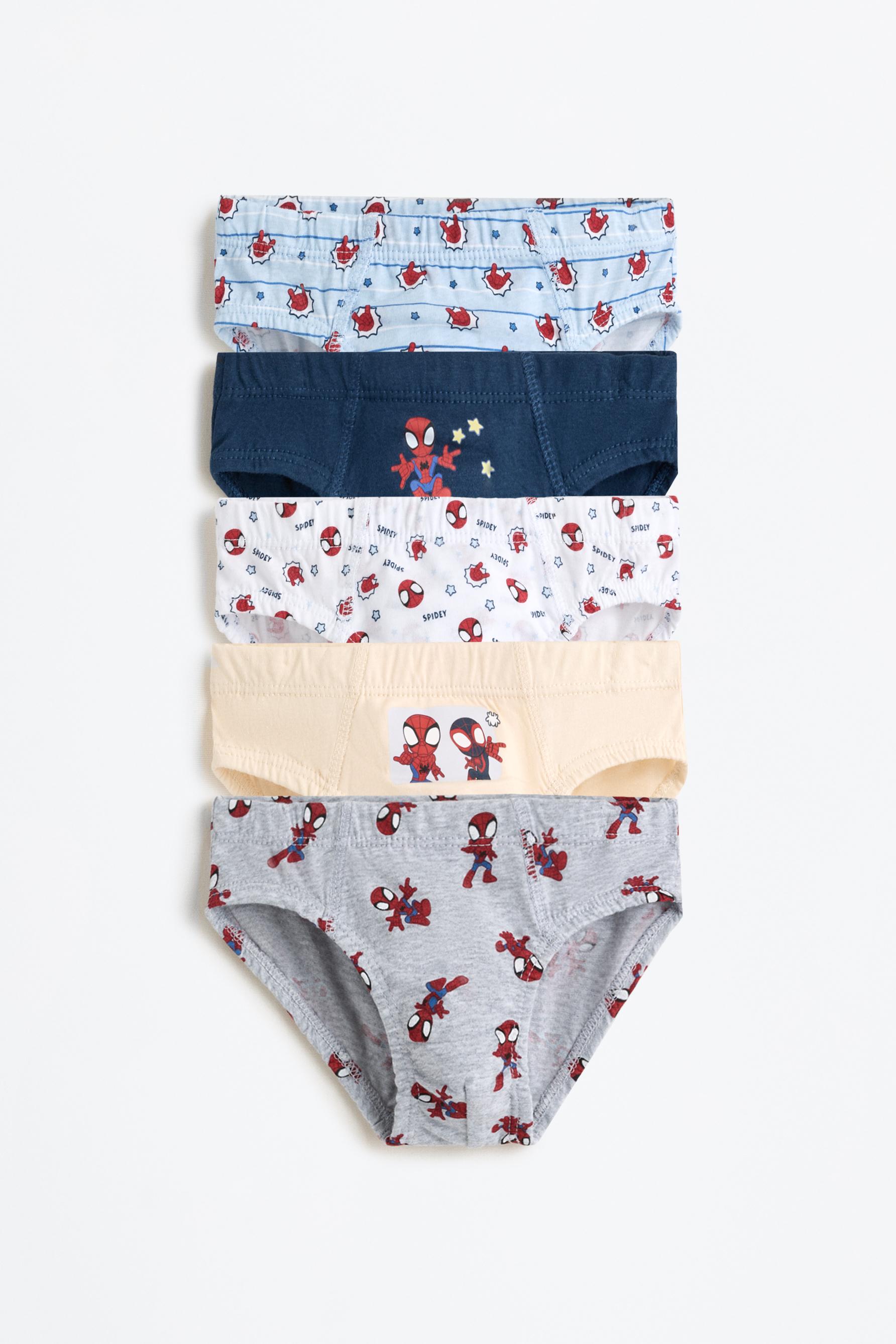 Pack of 5 Spidey ©Marvel briefs — WHITE/RED
