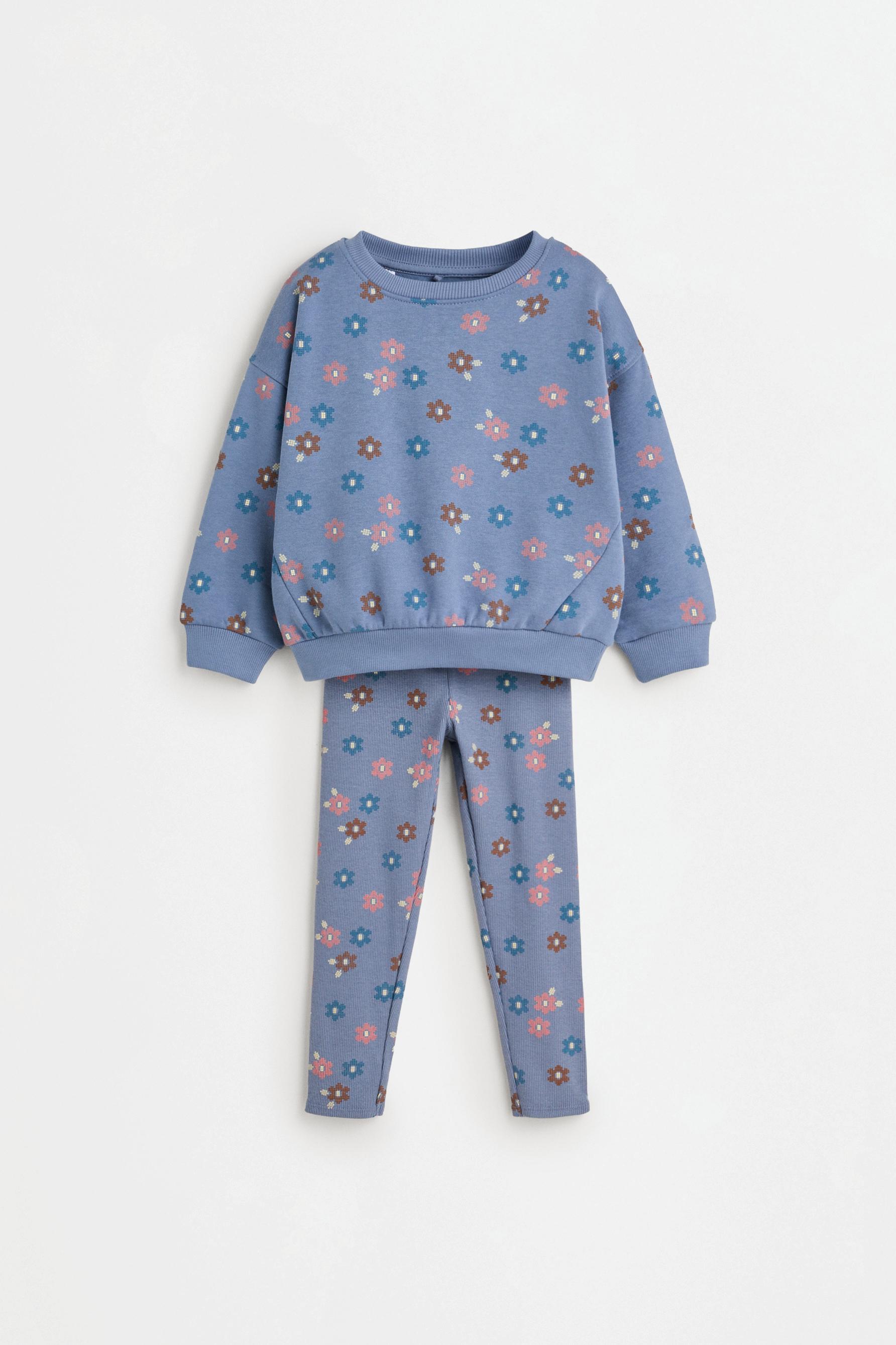 Sweatshirt and ribbed leggings set — INDIGO