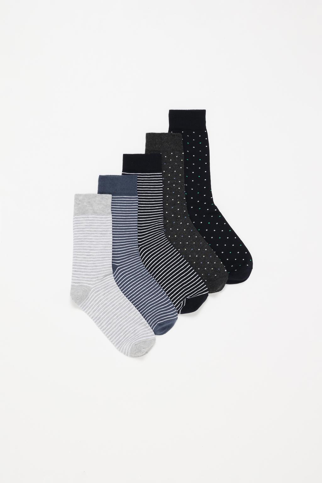 5-pack of contrast long socks.