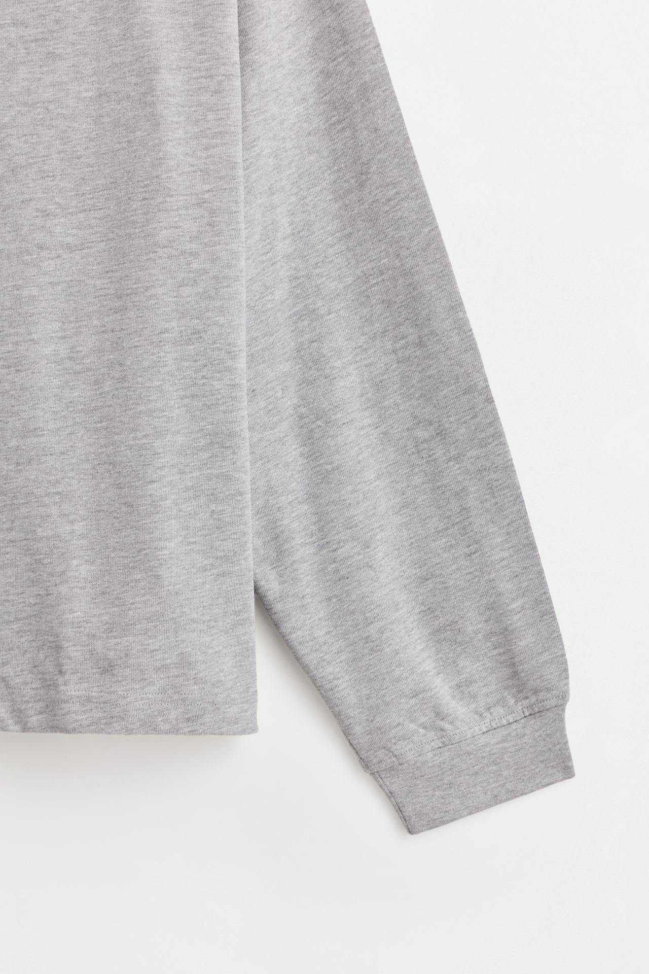 Contrast collar polo shirt — GREY MARL