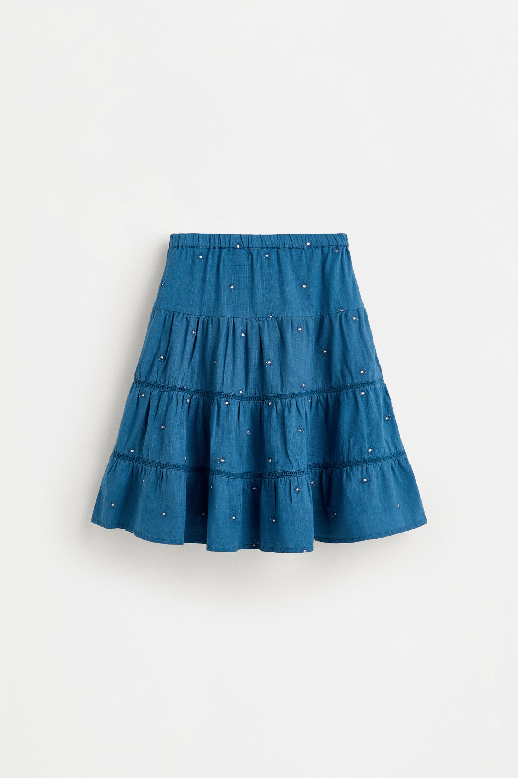 Embroidered sequin skirt — INK BLUE