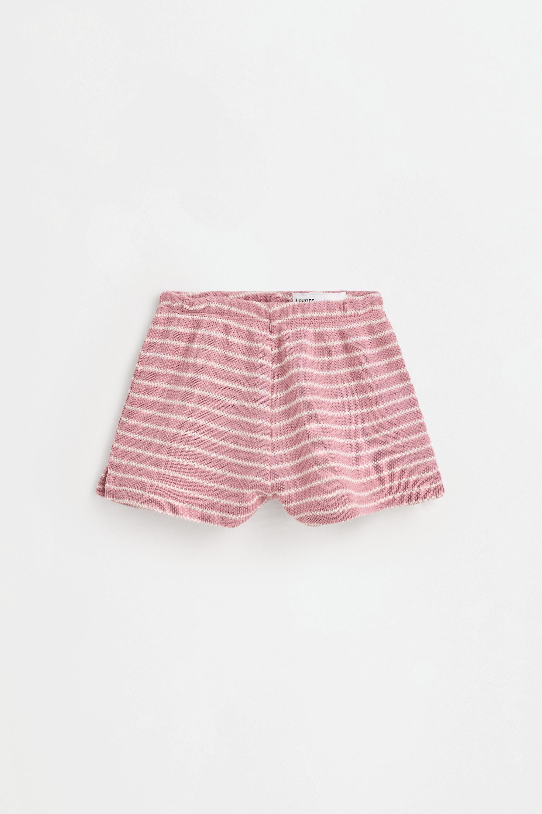 Striped bias cut top and shorts set — PINK
