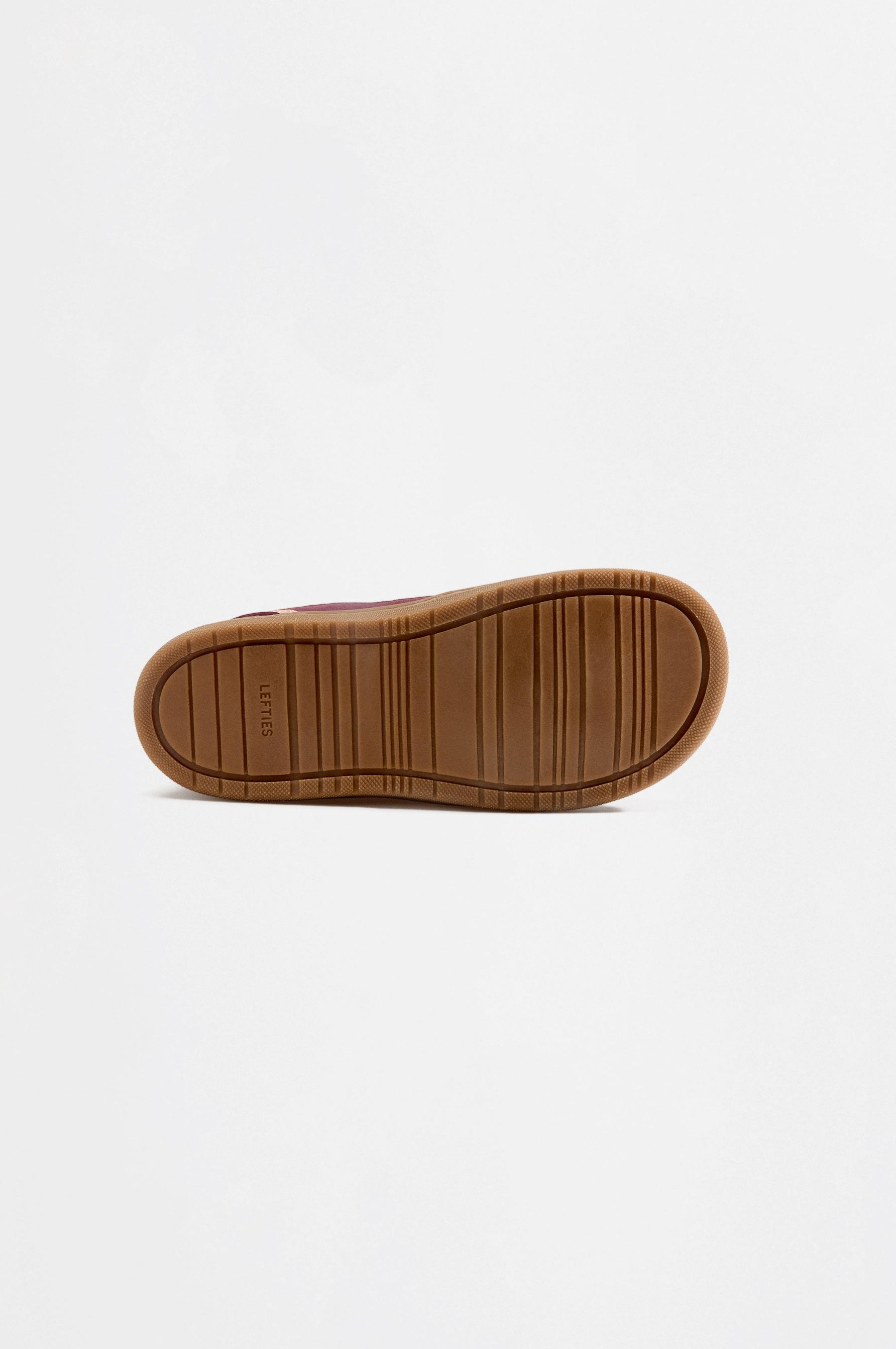 Barefoot Mixed-Material Sneakers — BURGUNDY