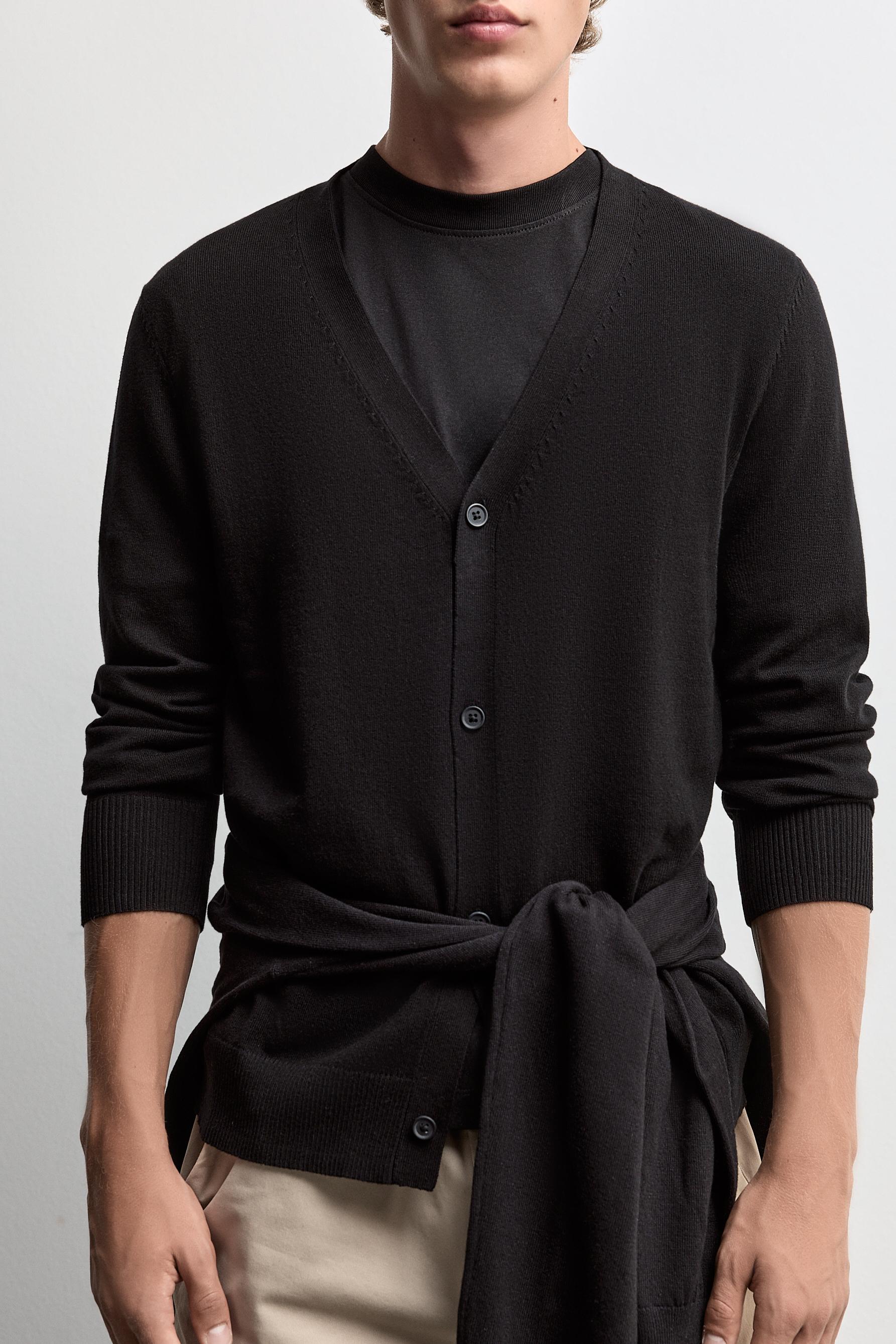 Basic cardigan — BLACK