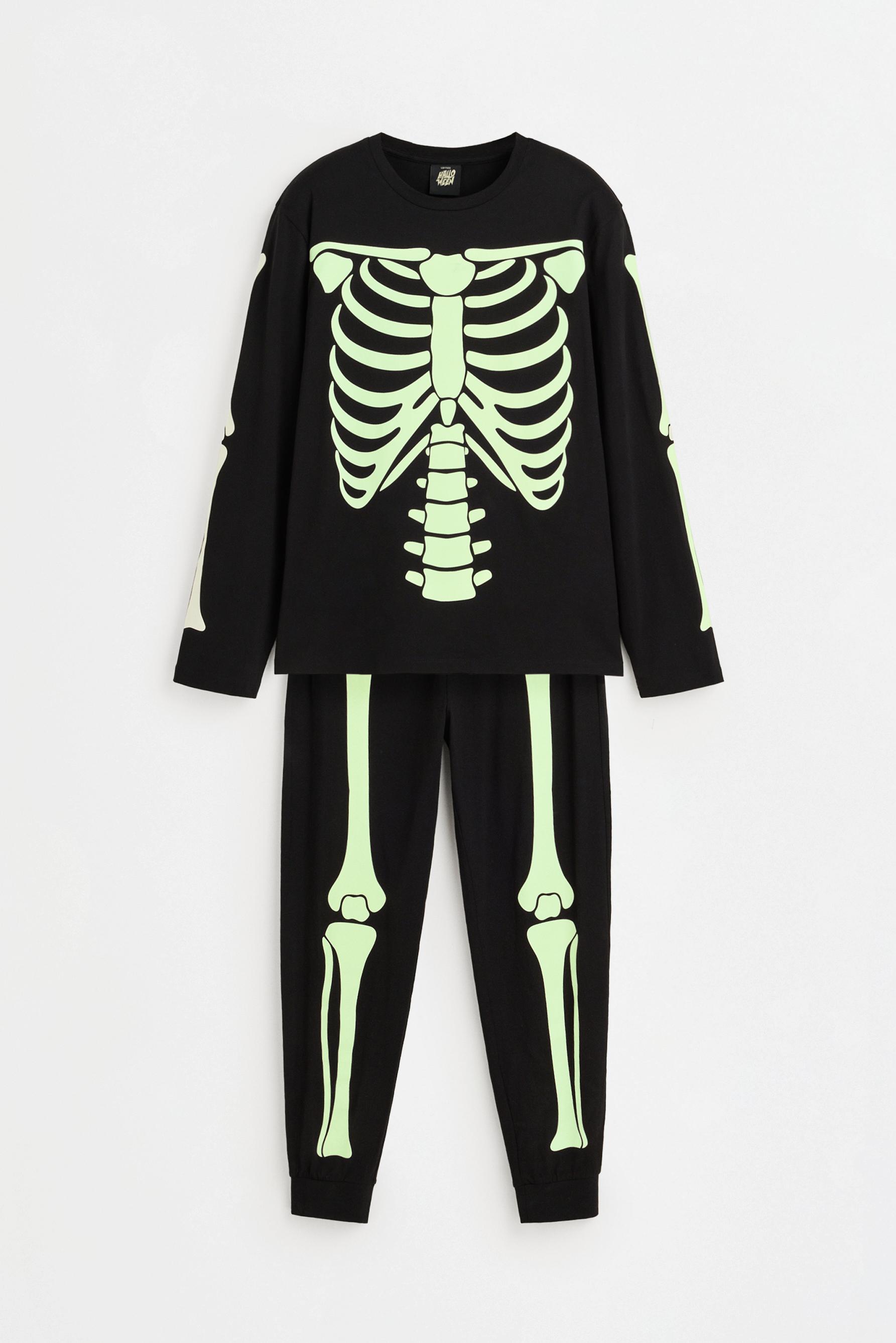 Hombre | Pijama esqueleto brilla en la oscuridad