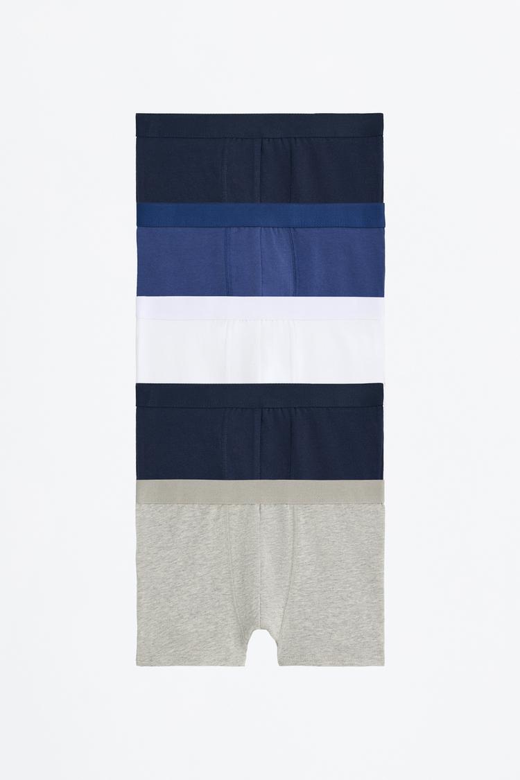 Pack of 5 basic boxer shorts — BLUE/WHITE