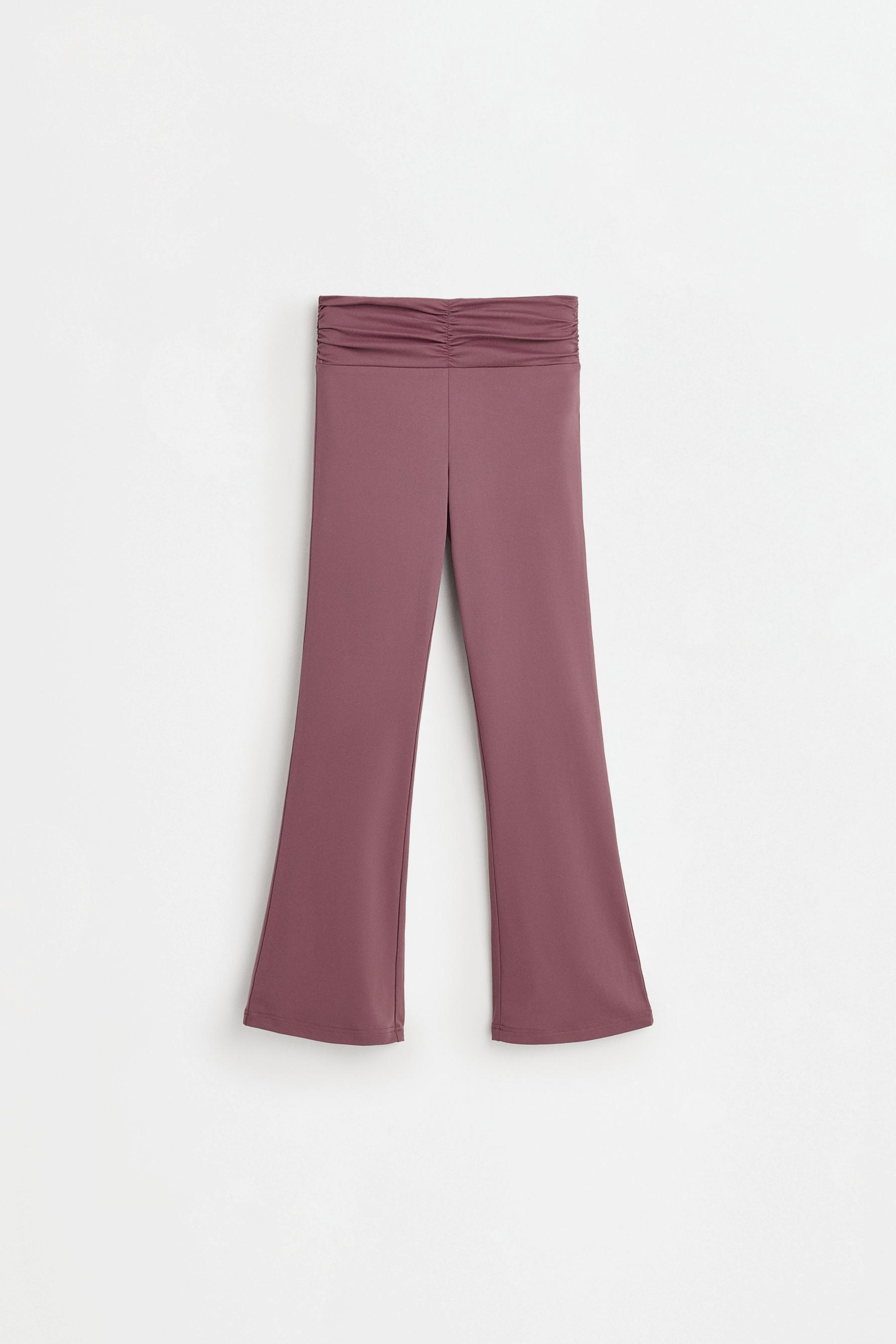 Sports bell-bottom leggings — BURGUNDY