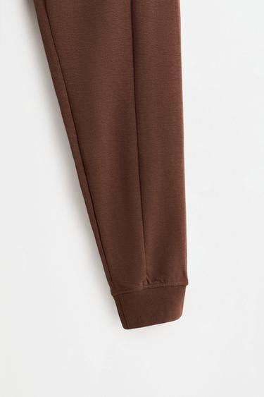 Interlock plush joggers — BROWN 4