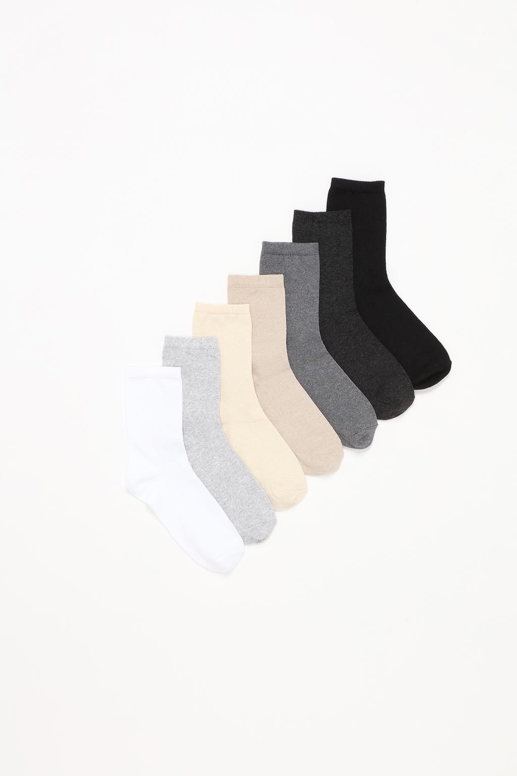 Pack of 7 pairs of basic long socks