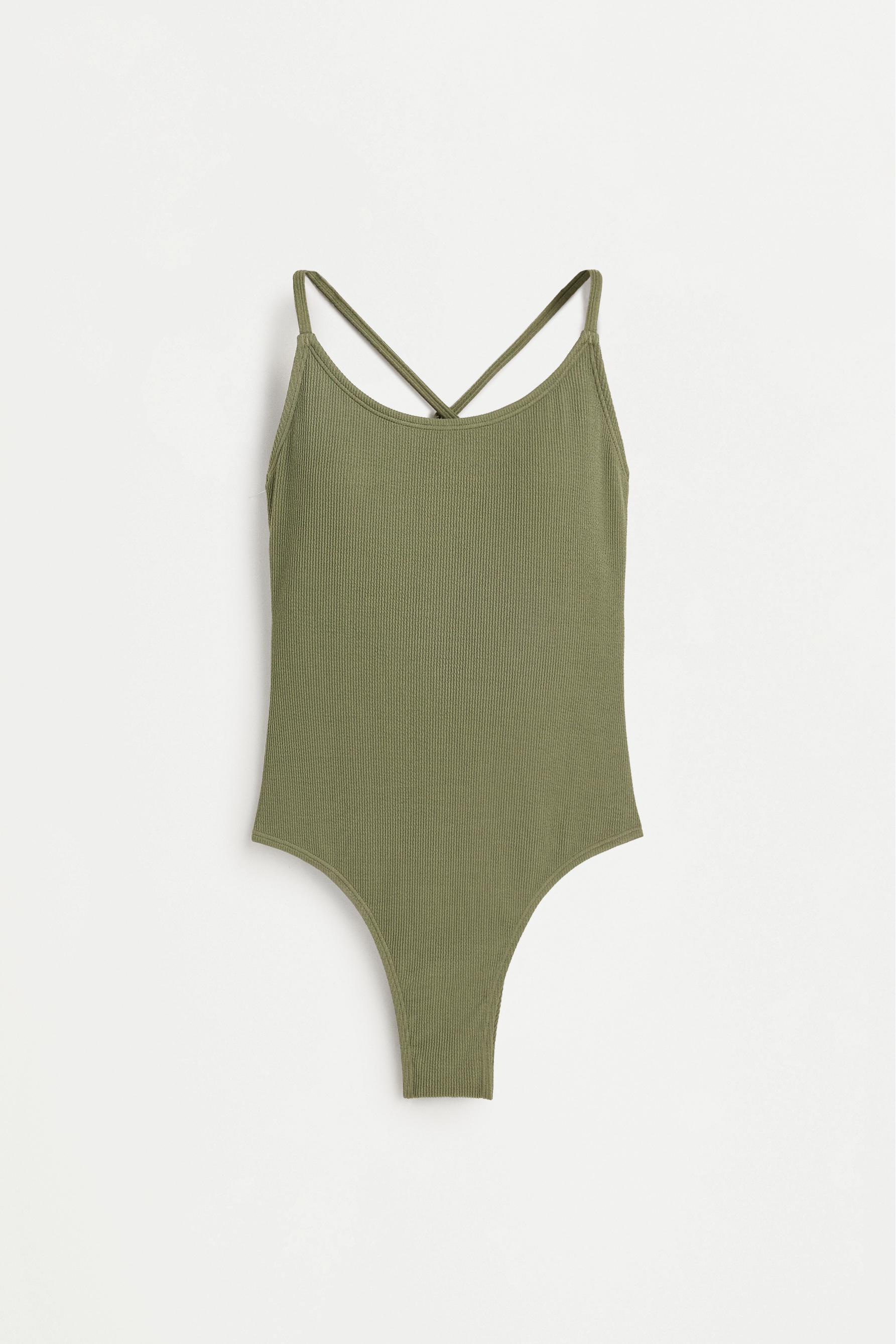 Ribbed swimsuit — MEDIUM GREEN