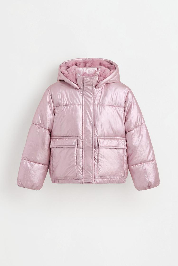 Metallic quilted jacket — PINK