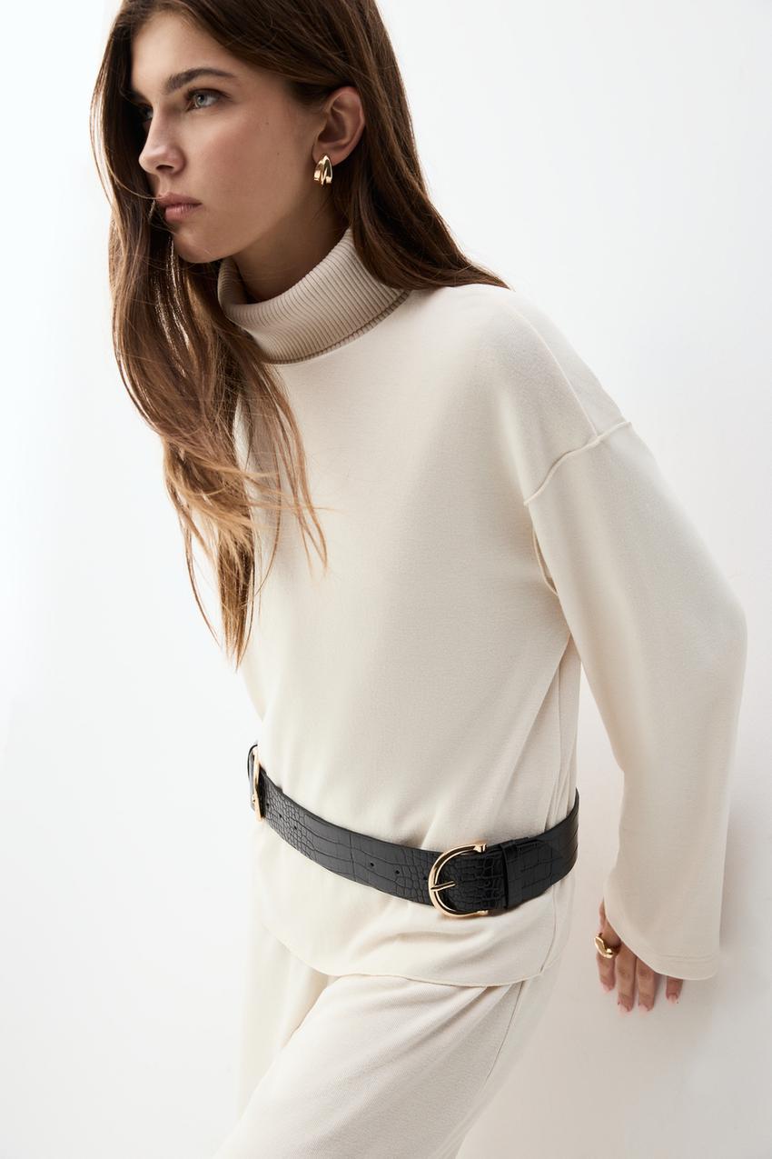 Sudadera oversize punto cortado Straight Jeans ROPA Mujer