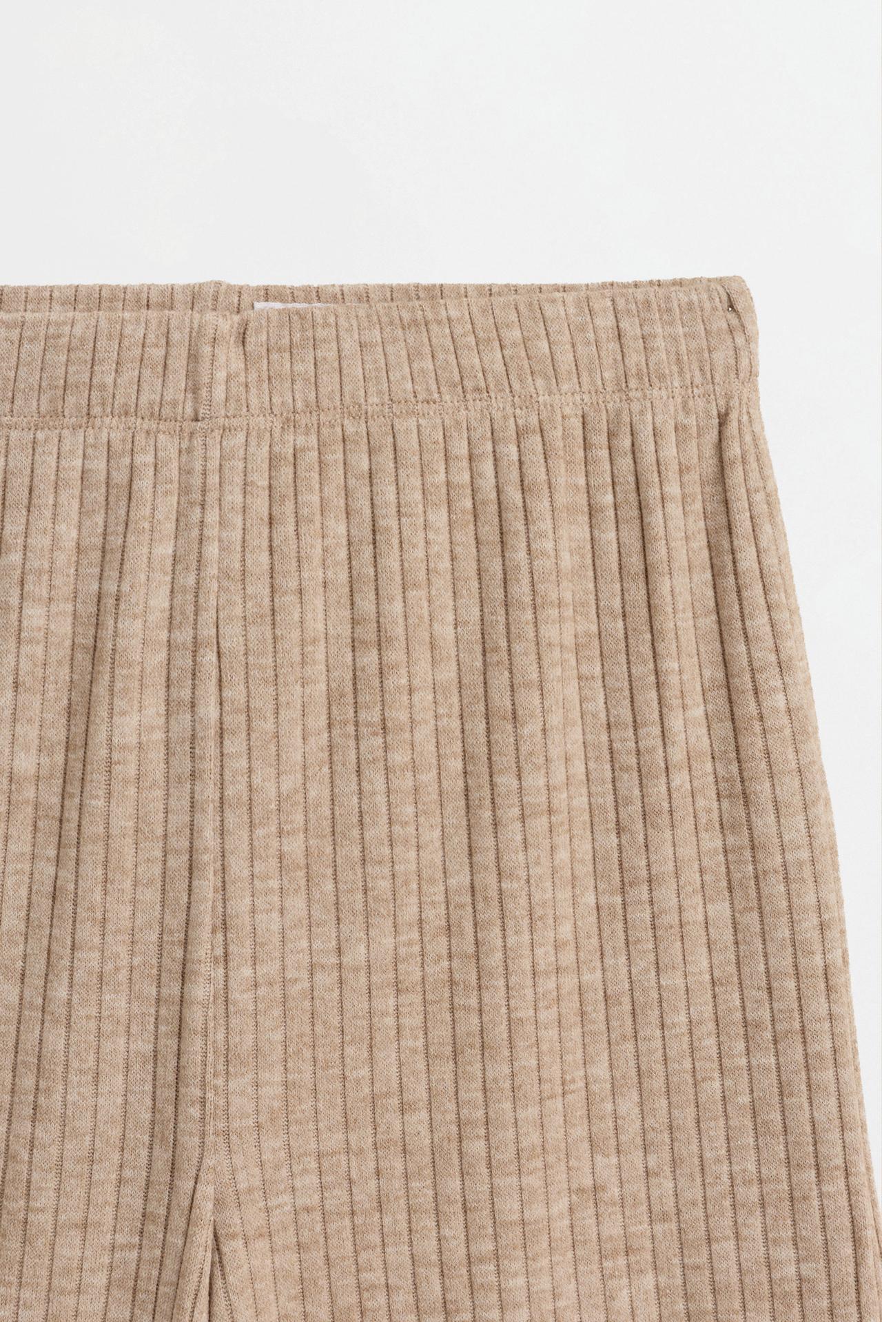 Ribbed knit sweater and trousers co-ord — SAND