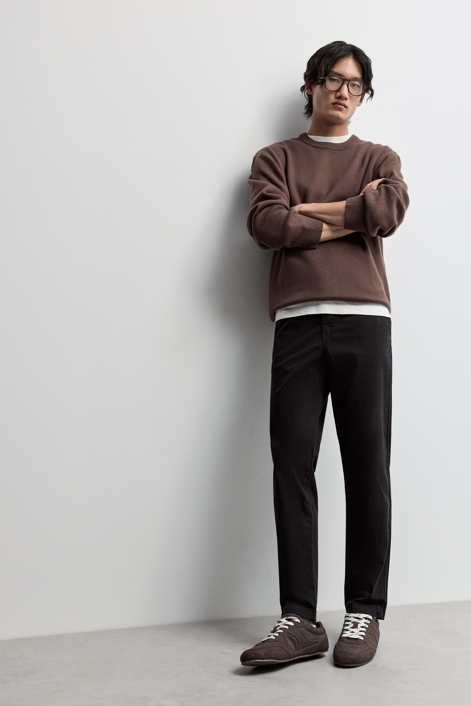 Skinny fit chino trousers — BLACK