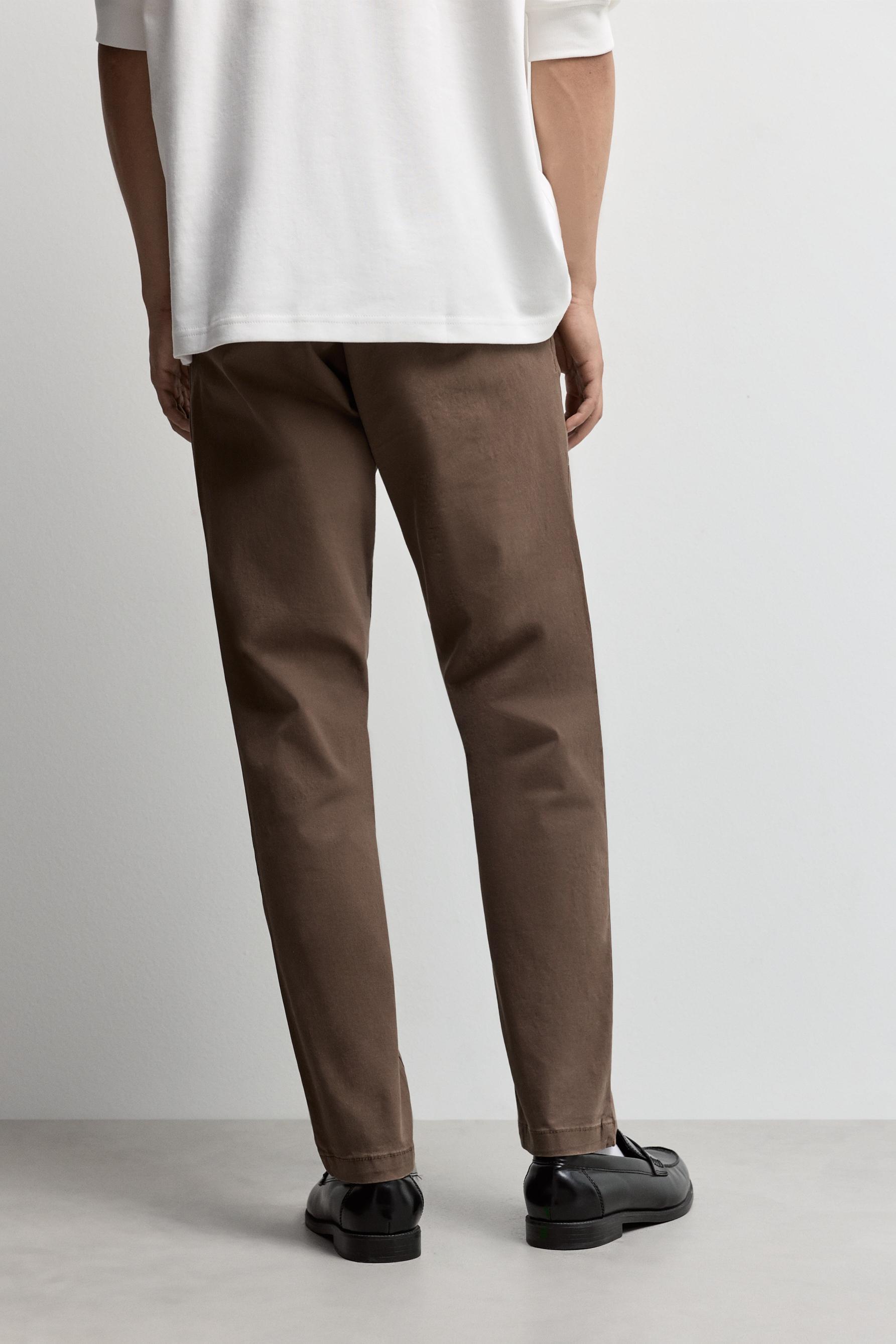 Skinny fit chino trousers — BROWN