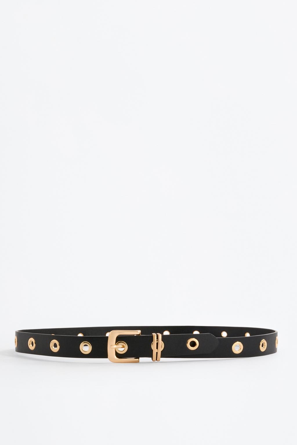 Cinturón efecto piel eyelets