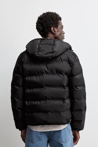 Padded jacket with hood — BLACK 4