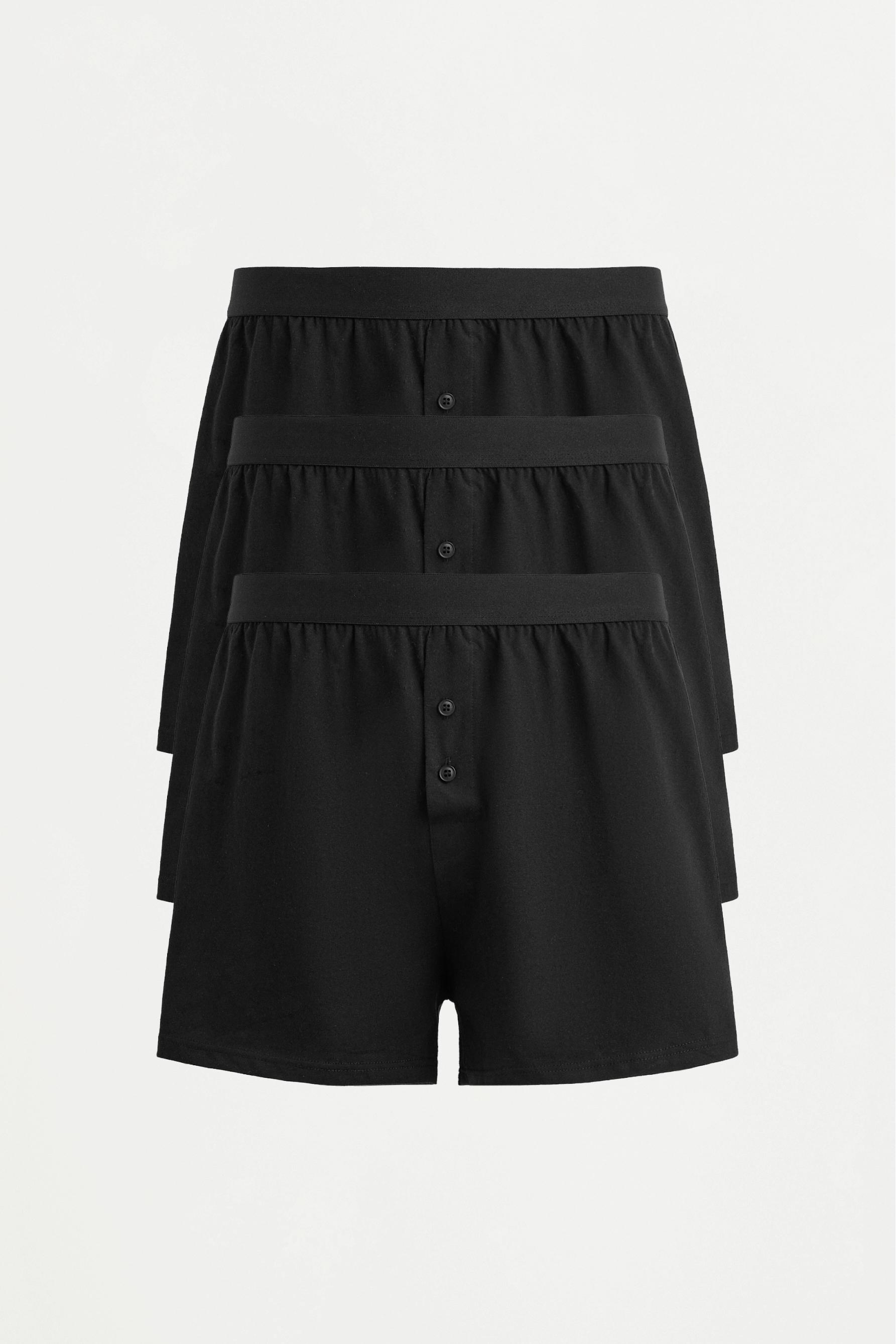 Fluid long boxer shorts (Pack 3) — BLACK