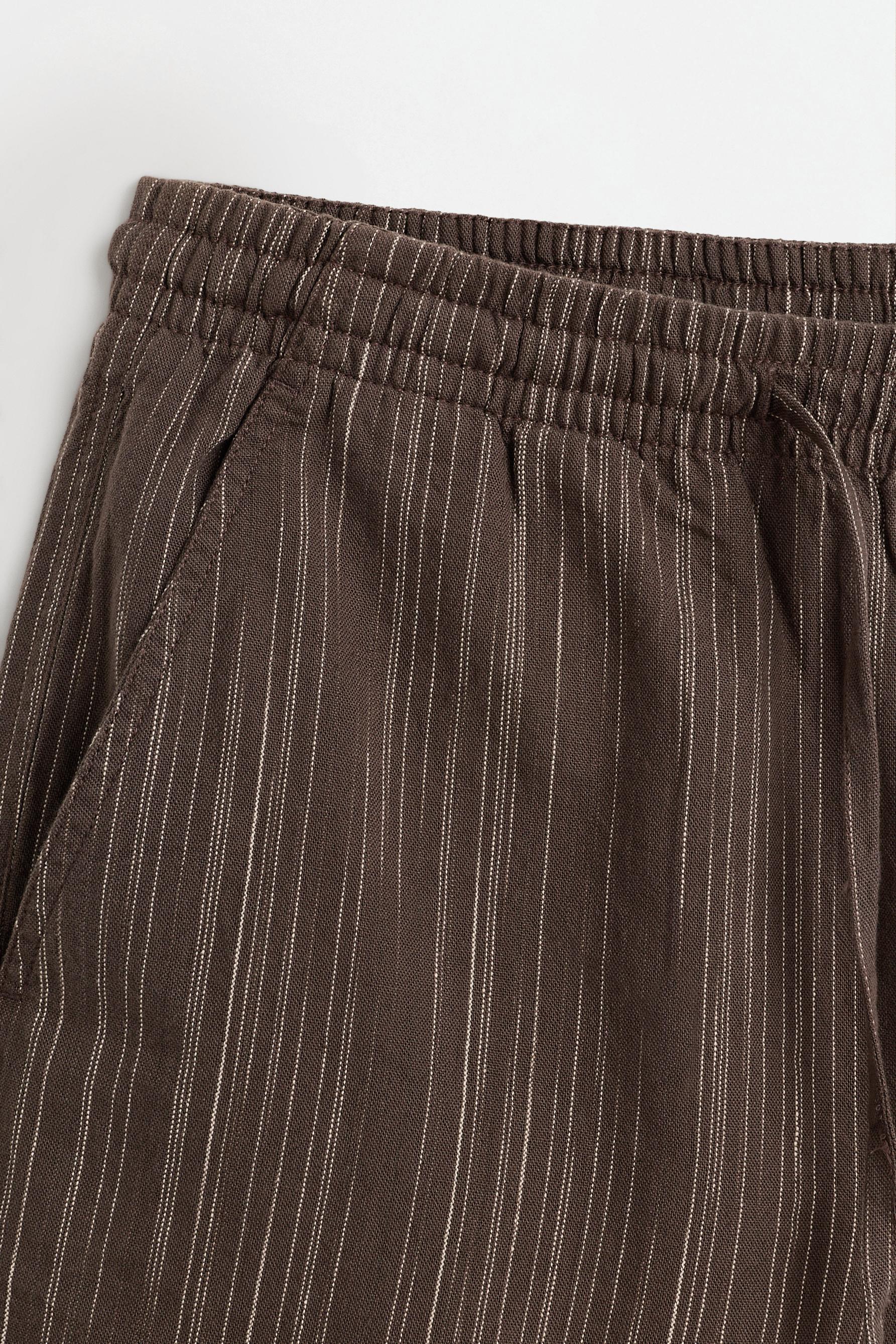 Textured striped Bermuda shorts — TAUPE BROWN