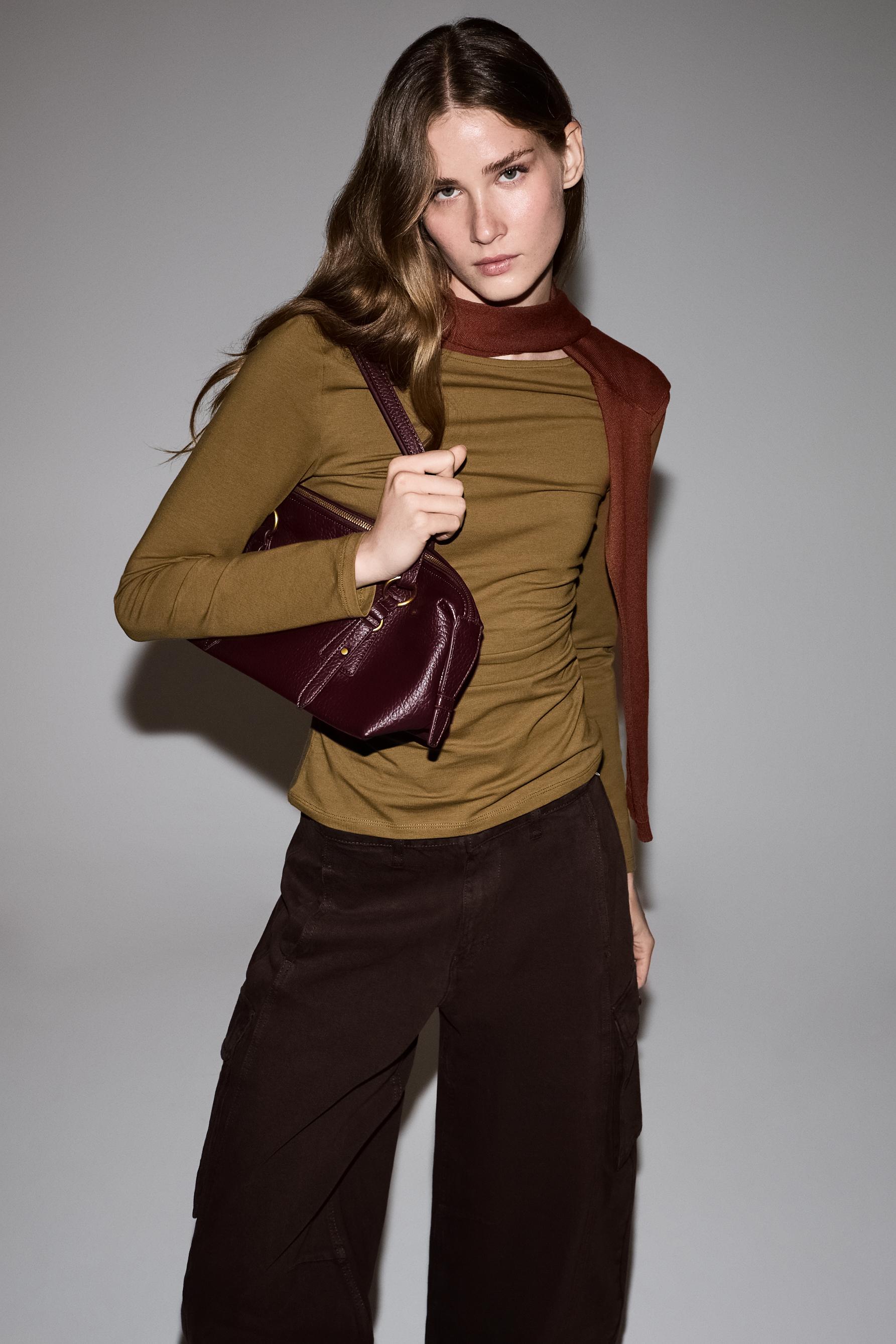 Ruched T-shirt — GREENISH