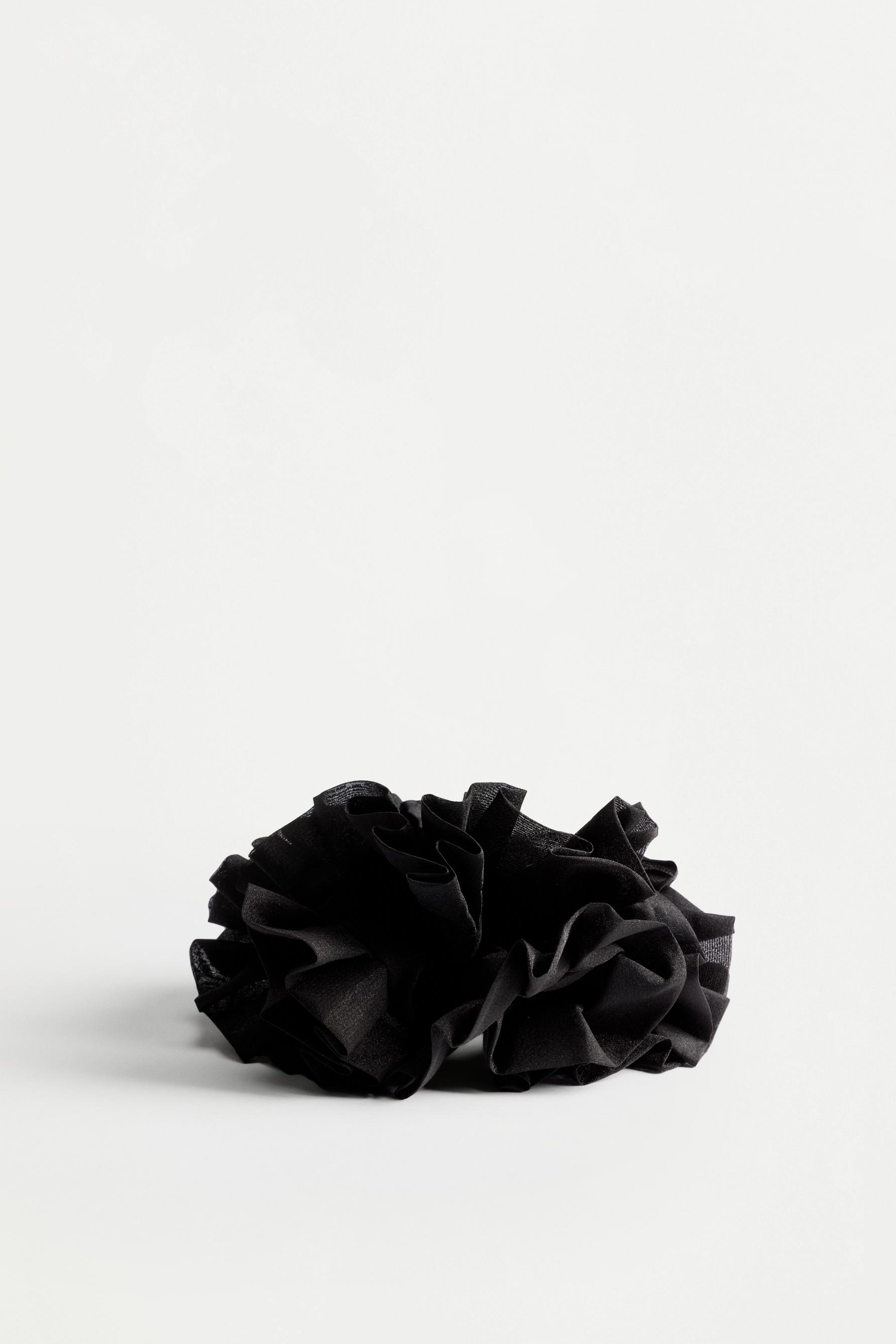 XL Flower Scrunchie — BLACK