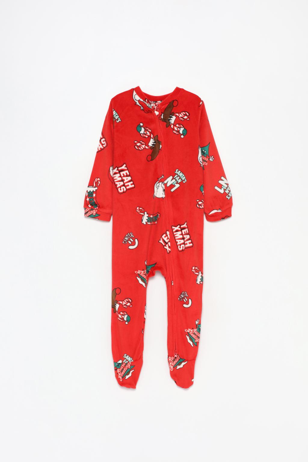 Baby | Velvety Santa sleepsuit