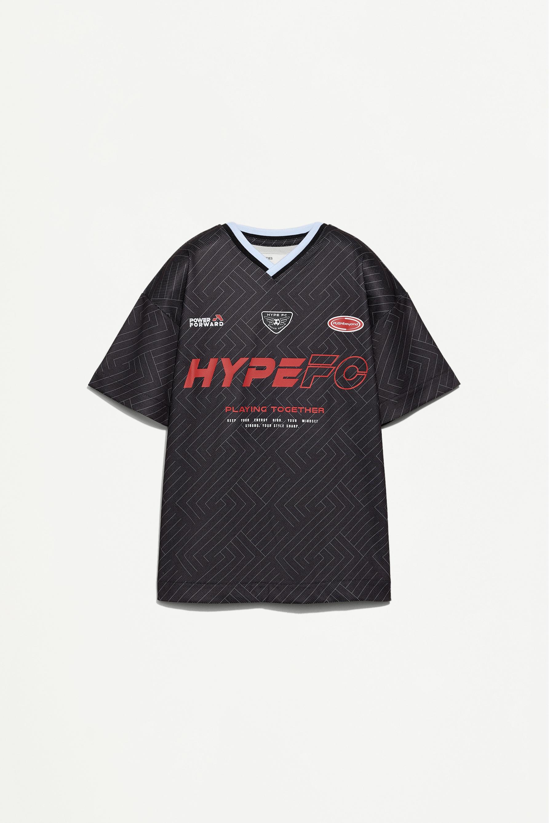 Printed sports T-shirt — BLACK