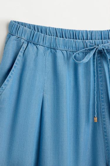 Lightweight wide-leg jeans — PALE BLUE 7
