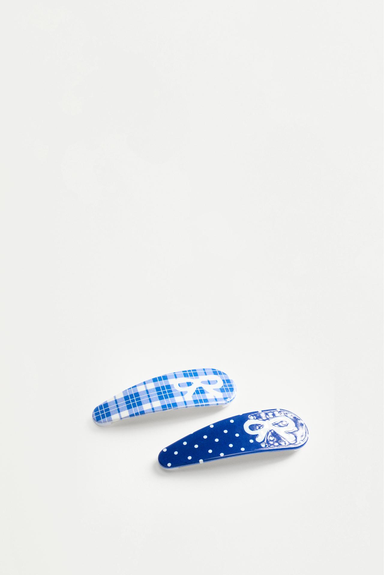 Hair accessory set with clips and scrunchies — BLUE
