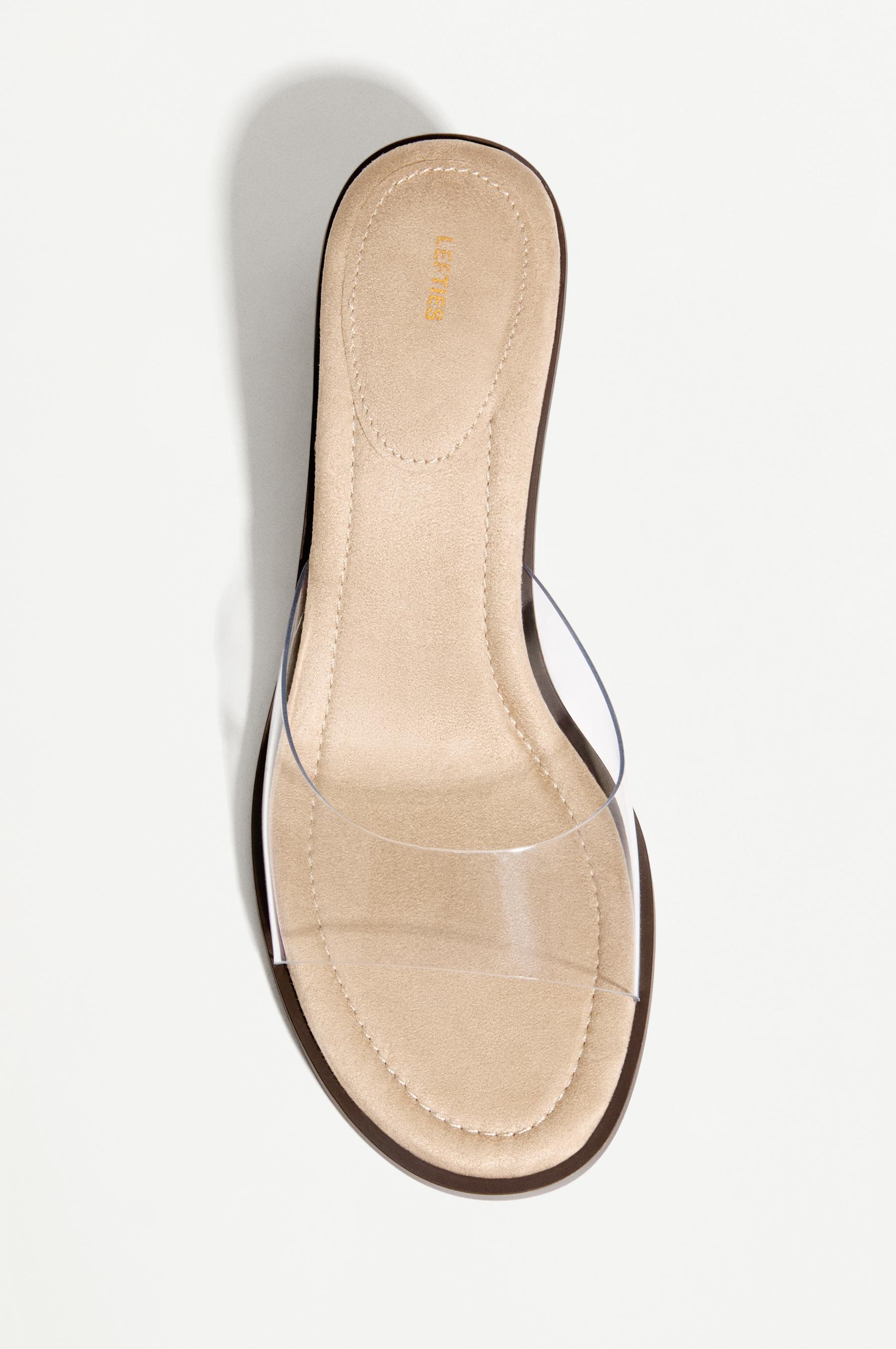 Vinyl heel sandals — TRANSPARENT