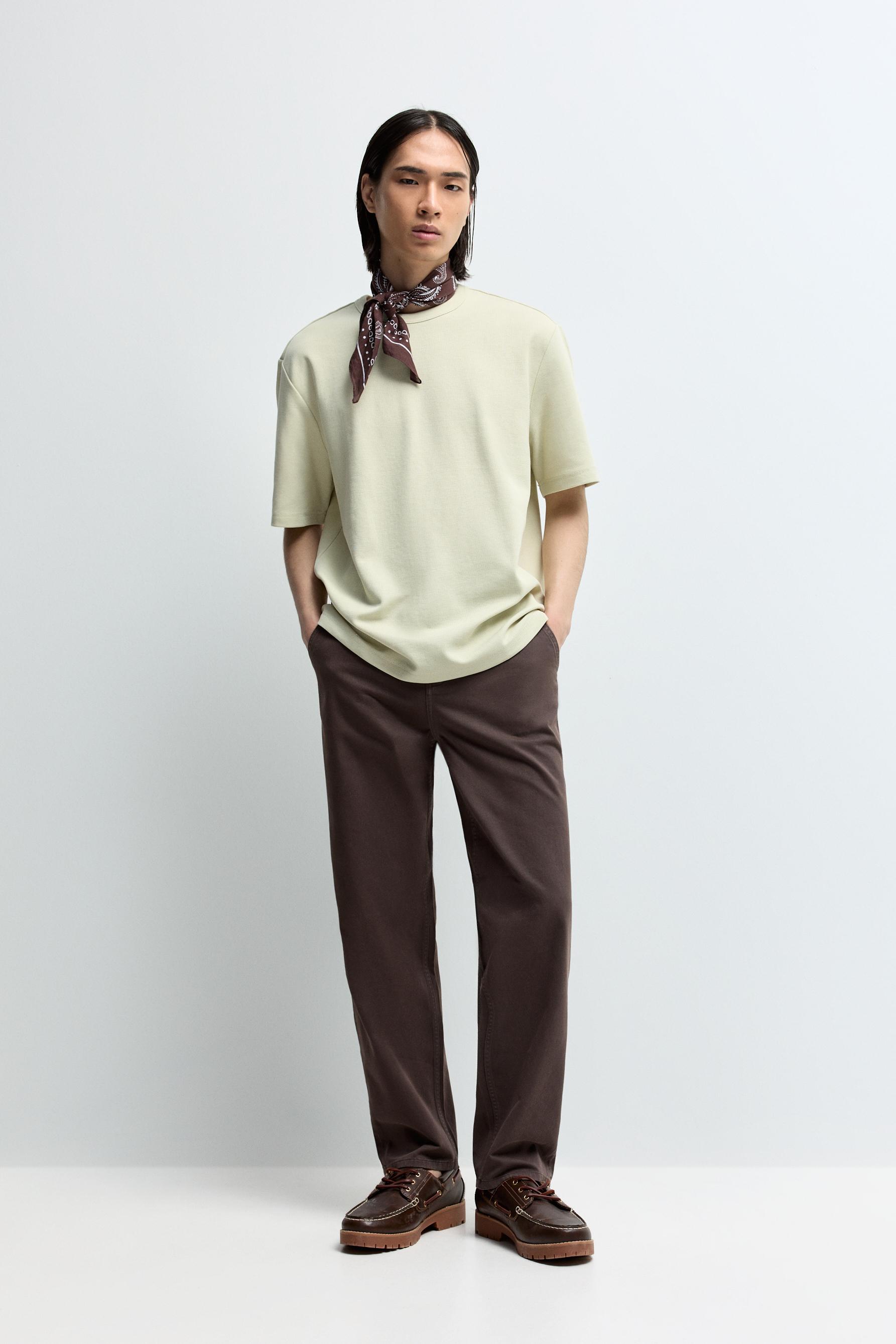 Textured T-shirt — APPLE GREEN