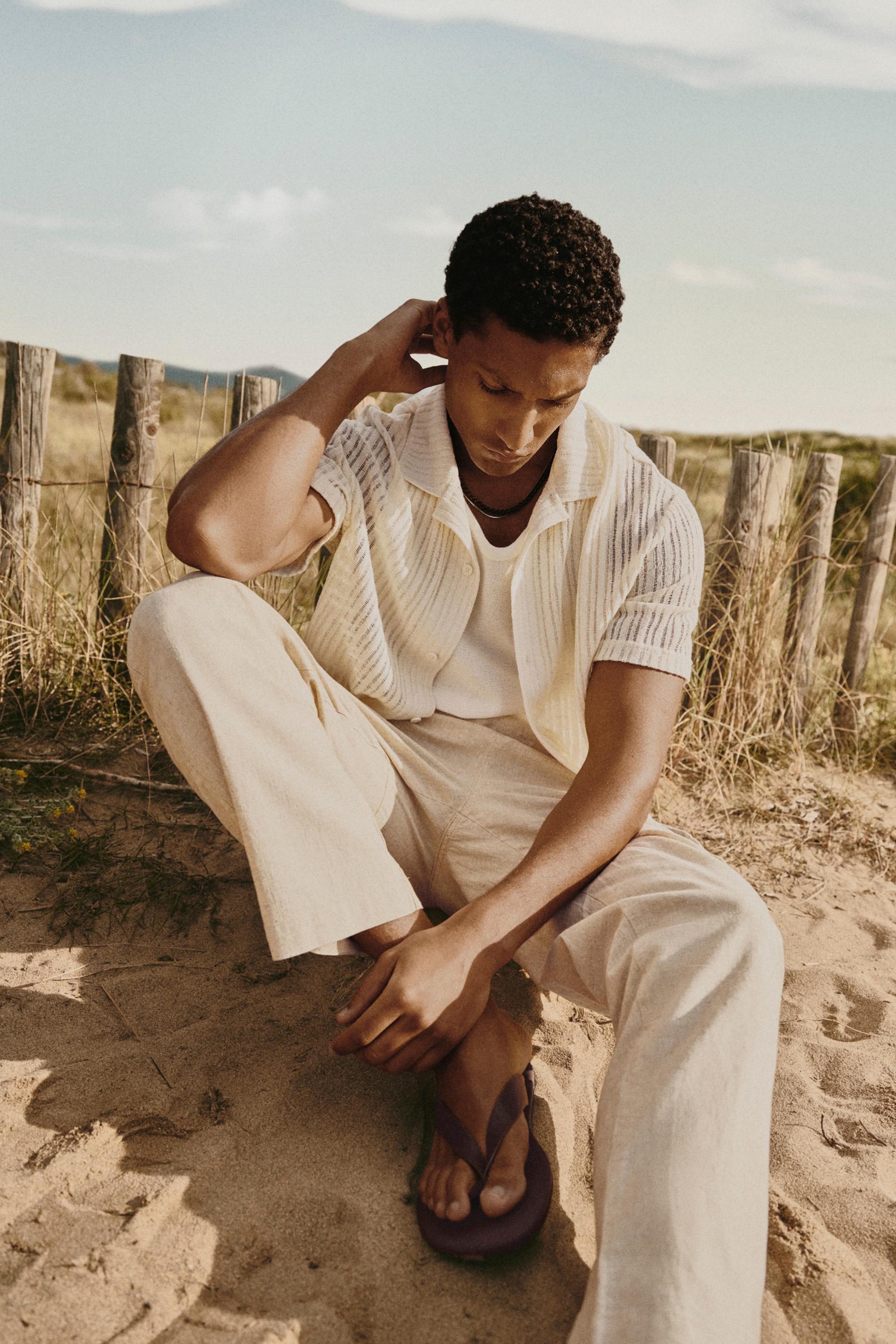 Baggy Linen-Blend Joggers — WHITE