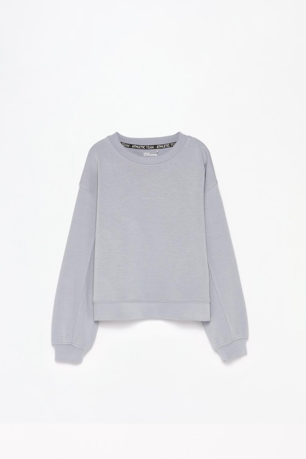 Loose-fitting plush sweatshirt
