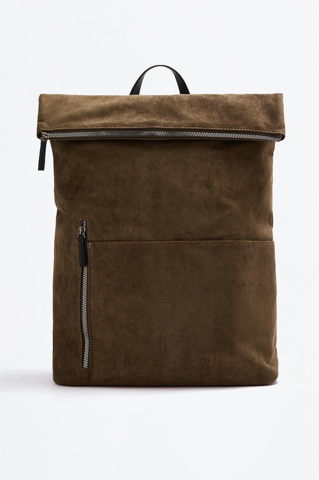 Faux suede backpack