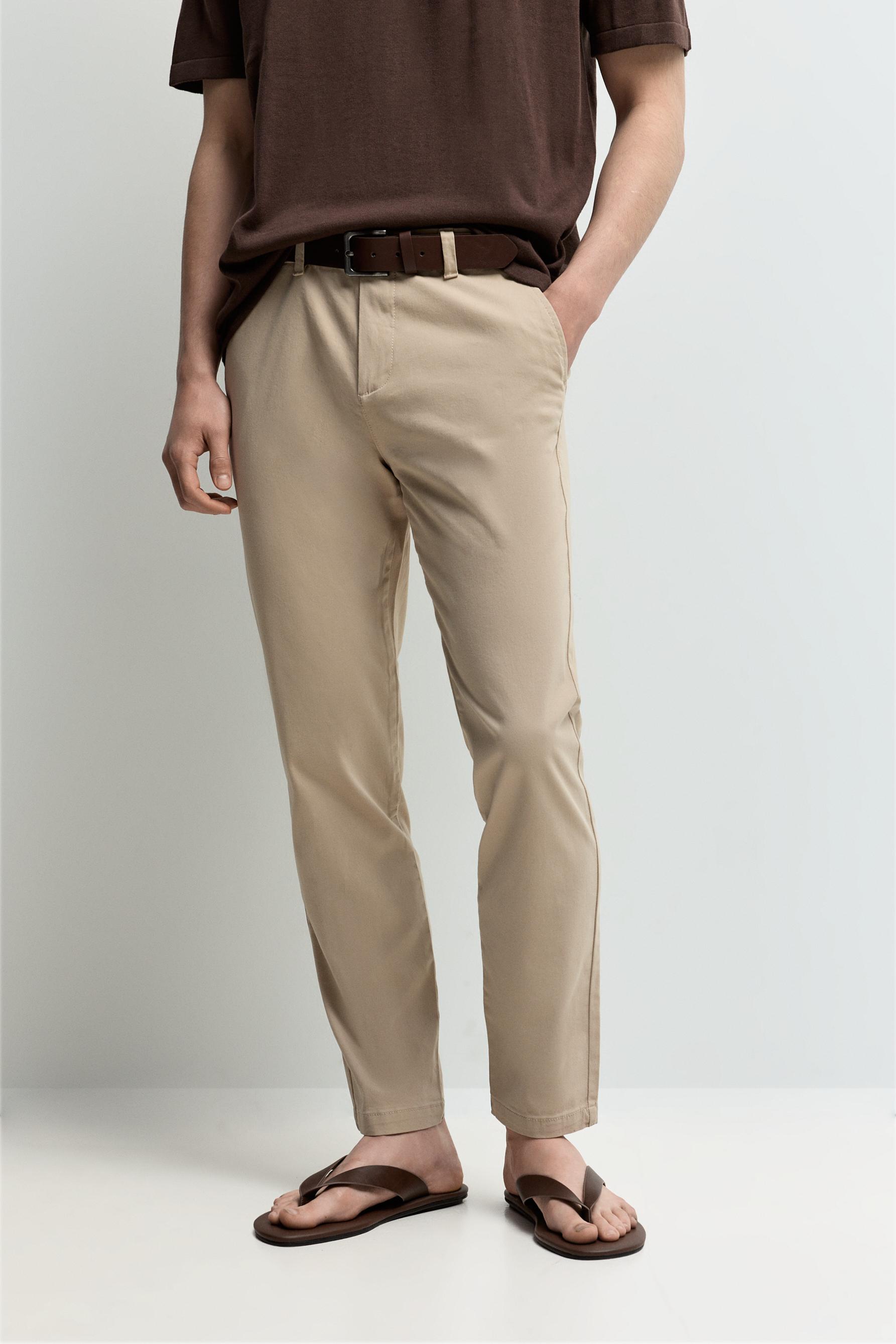 Skinny chino trousers — SAND