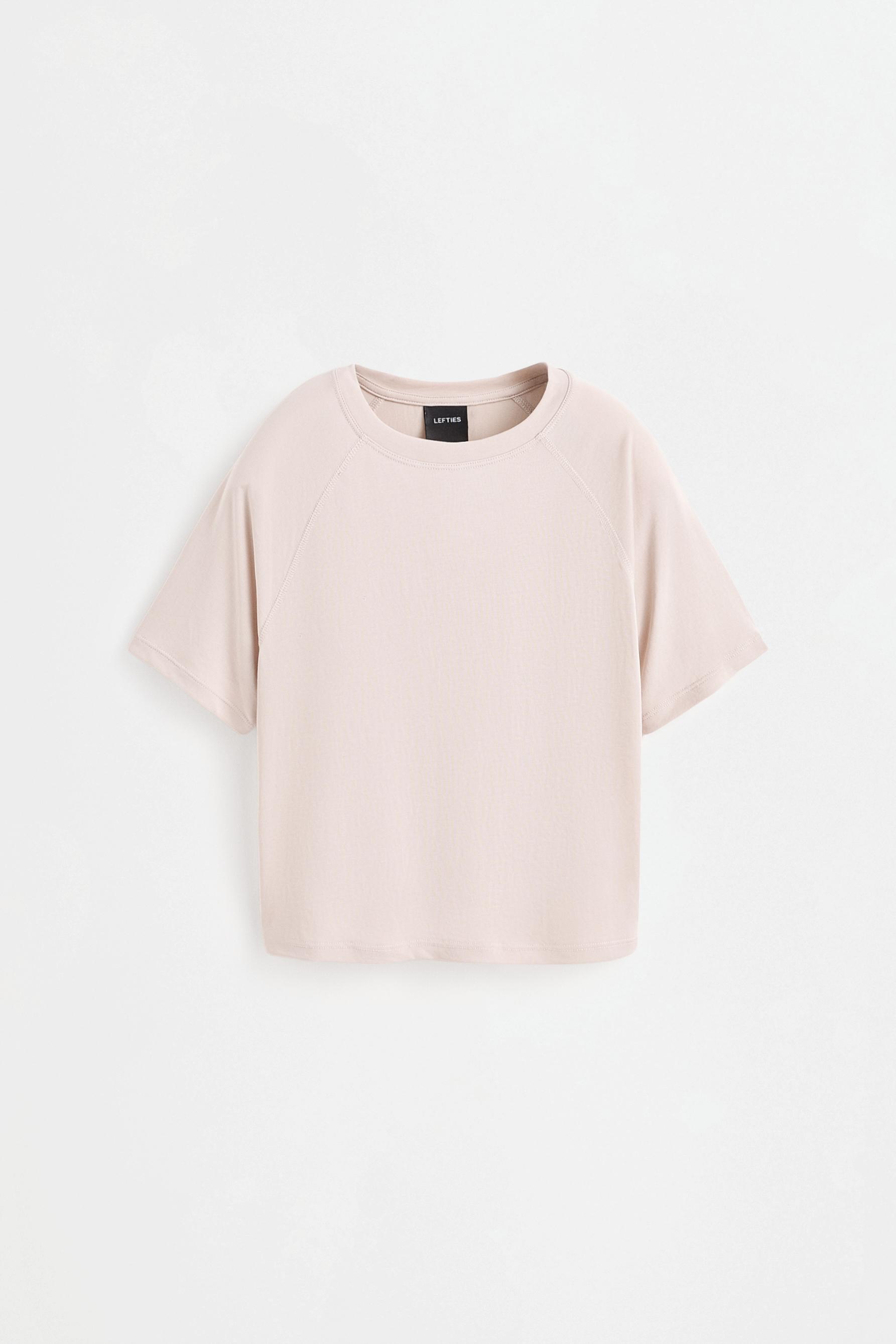 Cropped flowing T-shirt — ECRU