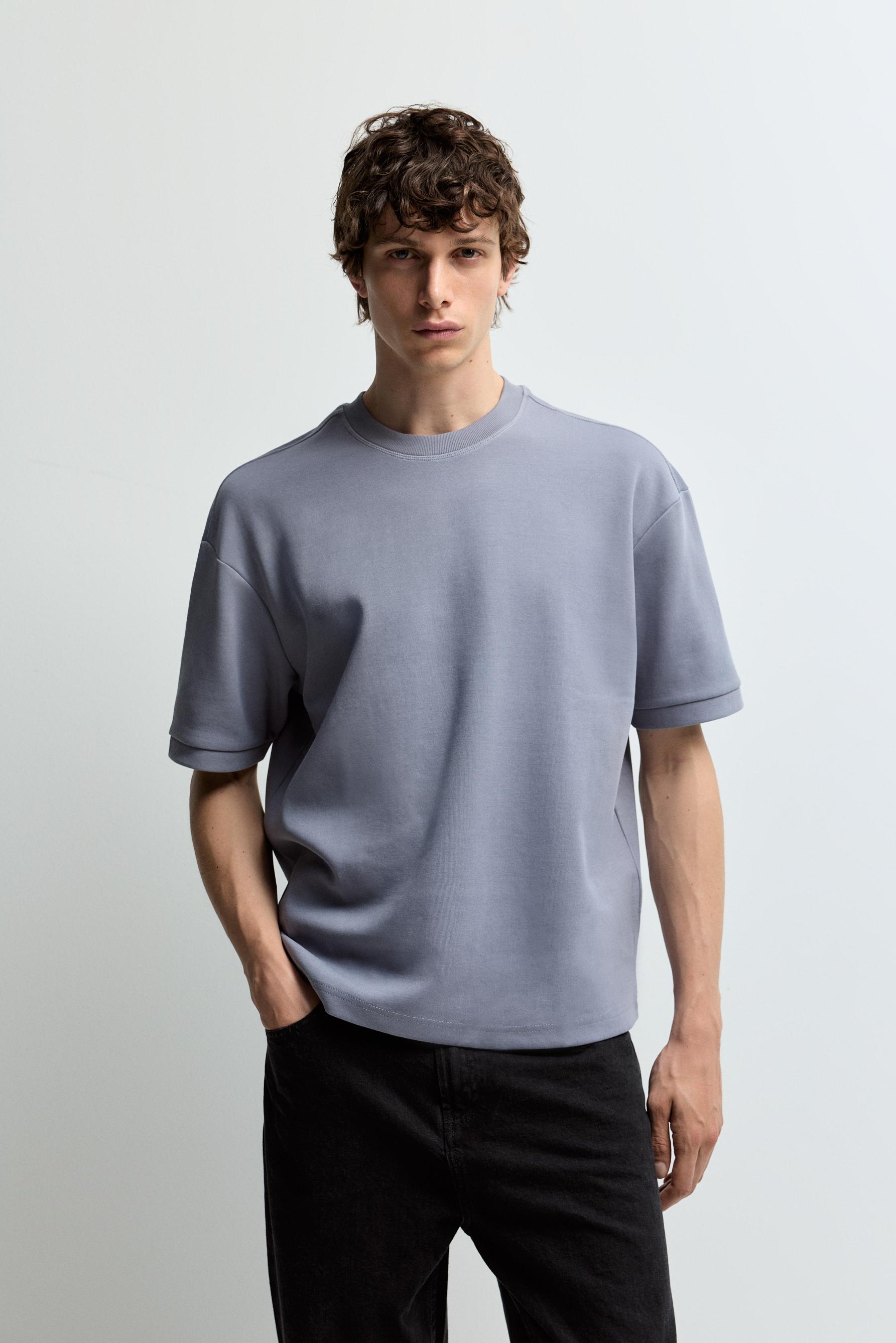 Heavy interlock T-shirt — SKY BLUE