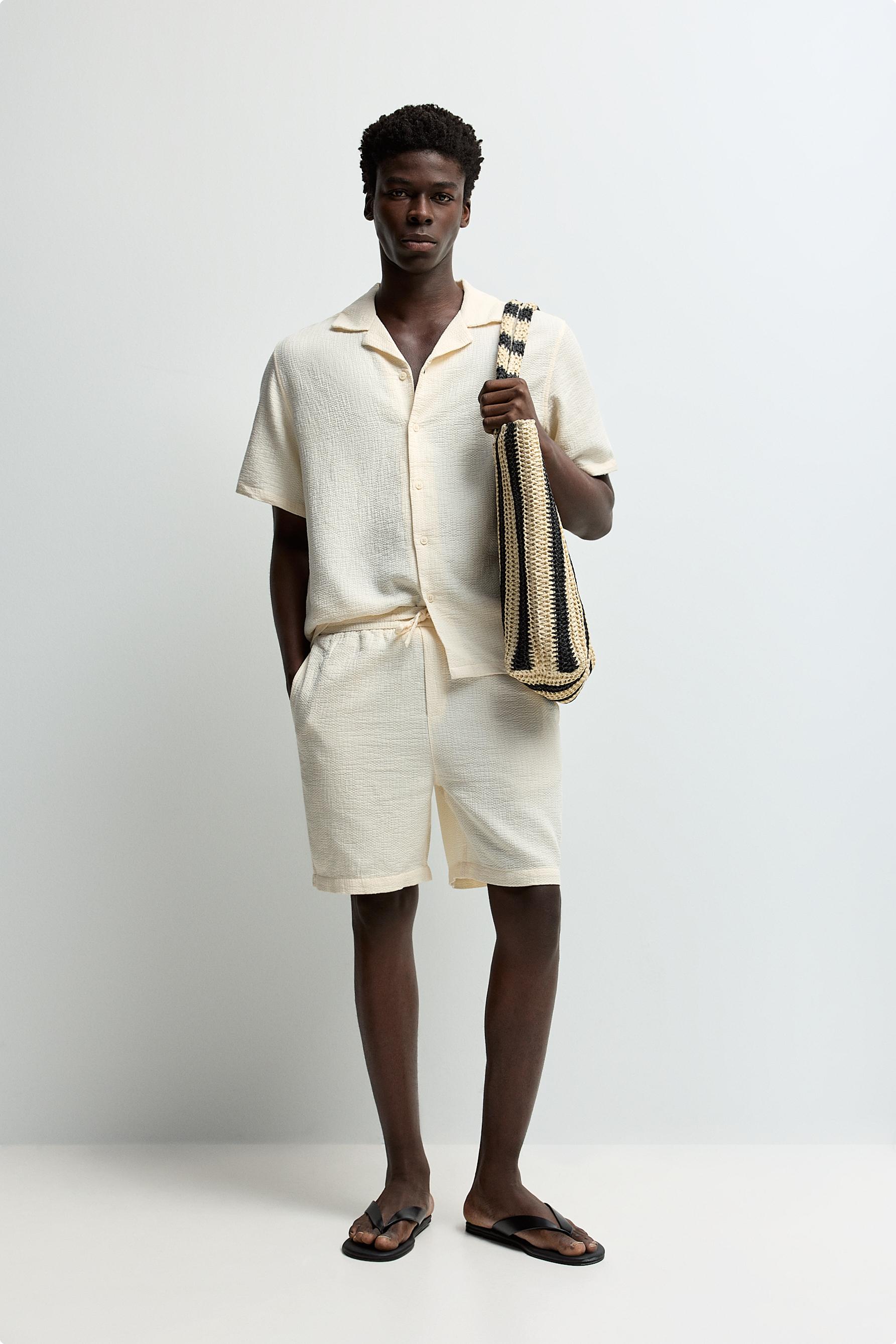 Jacquard Bermuda shorts — OFF WHITE
