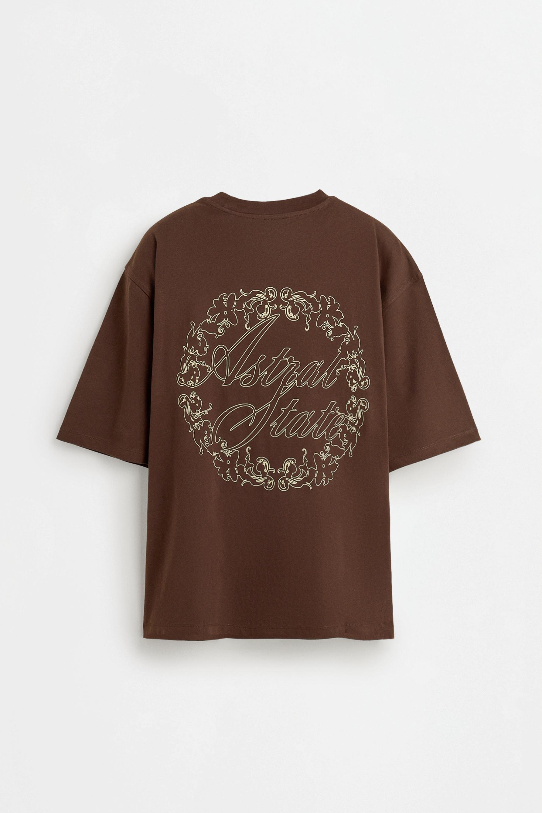 Oversize printed T-shirt — BROWN