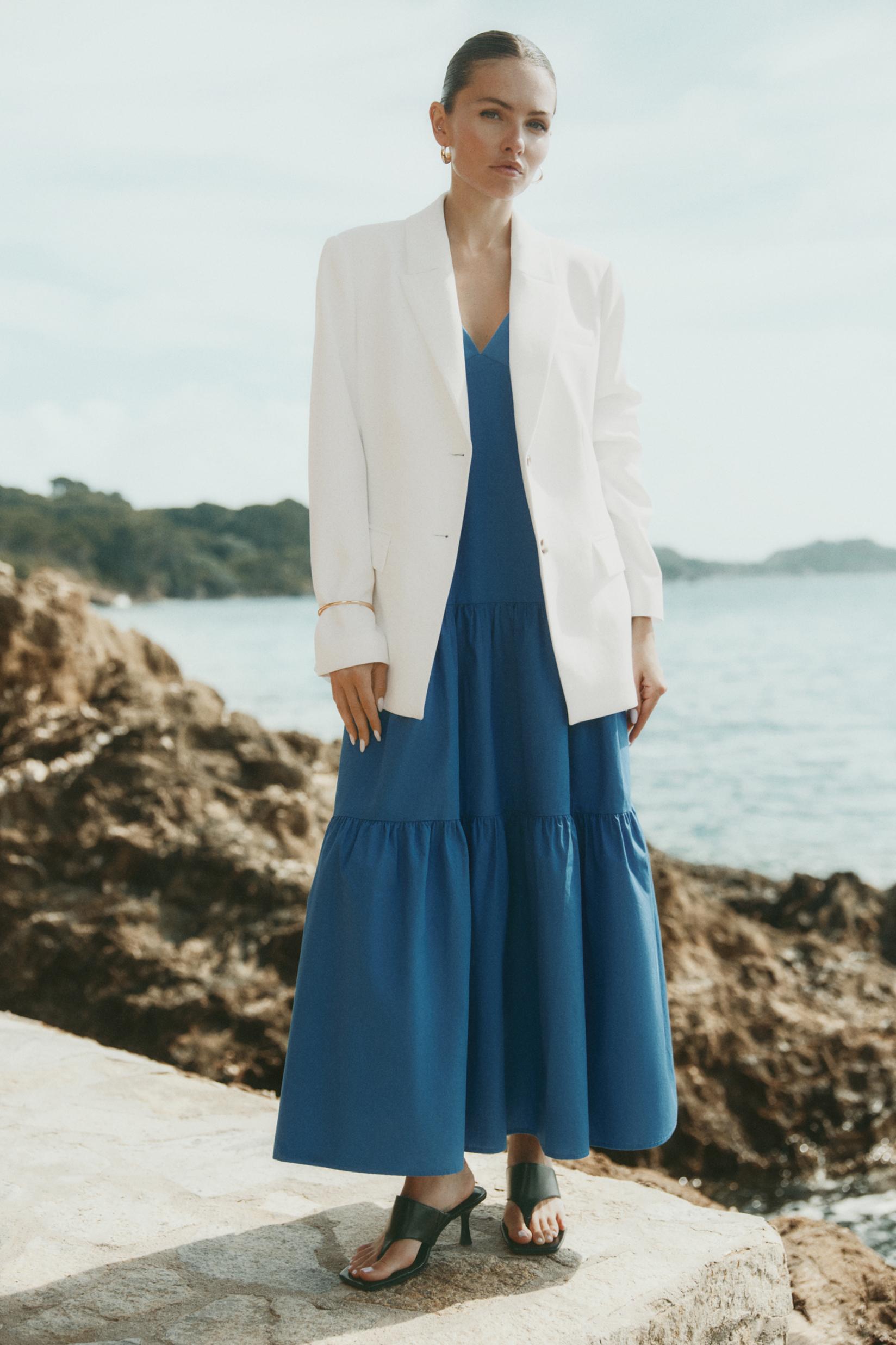 Midi dress with straps — DEEP BLUE
