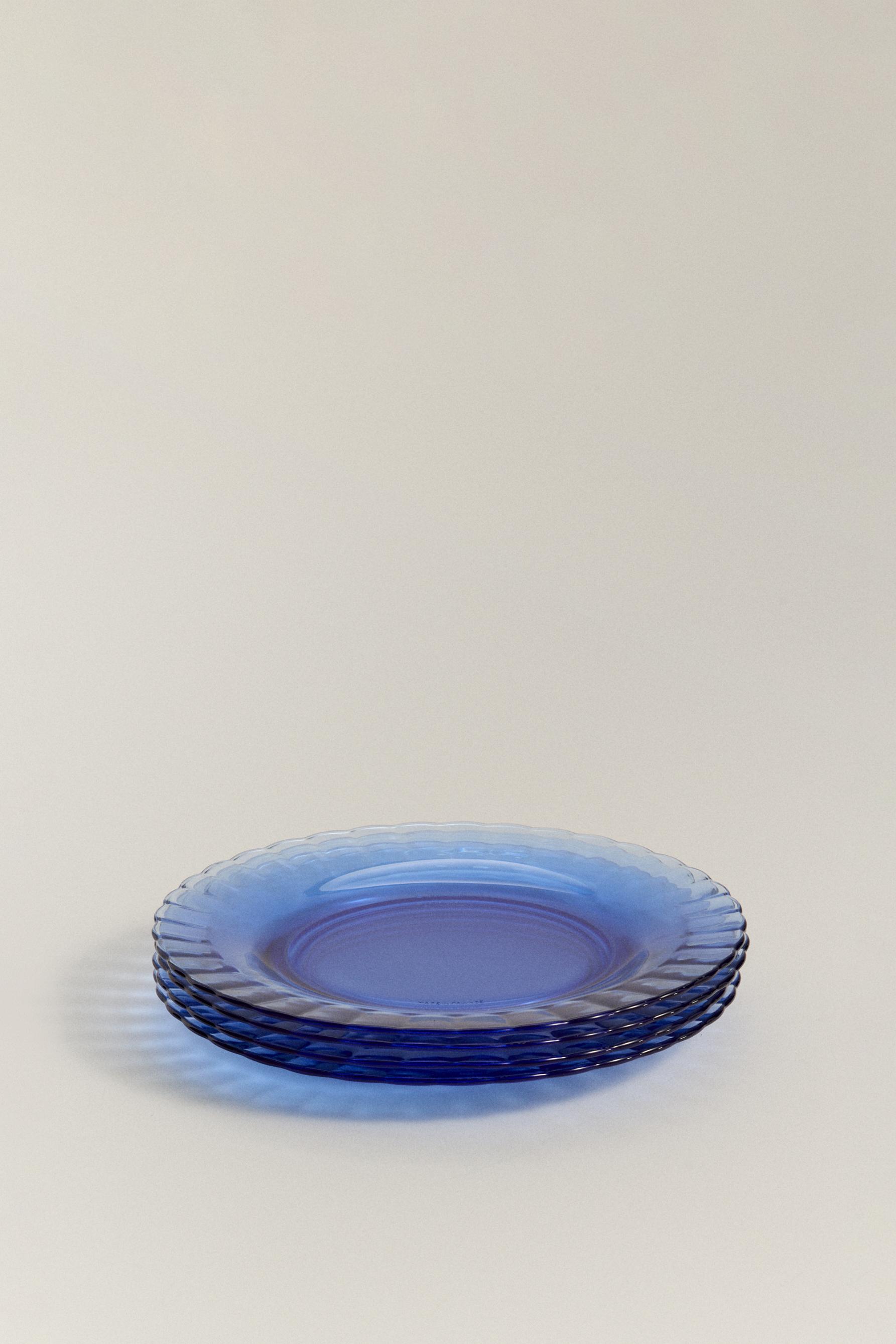 Pack 4 platos llanos Duralex® vidrio color 23 cm