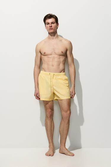 Basic regular fit swim shorts — PASTEL YELLOW 1