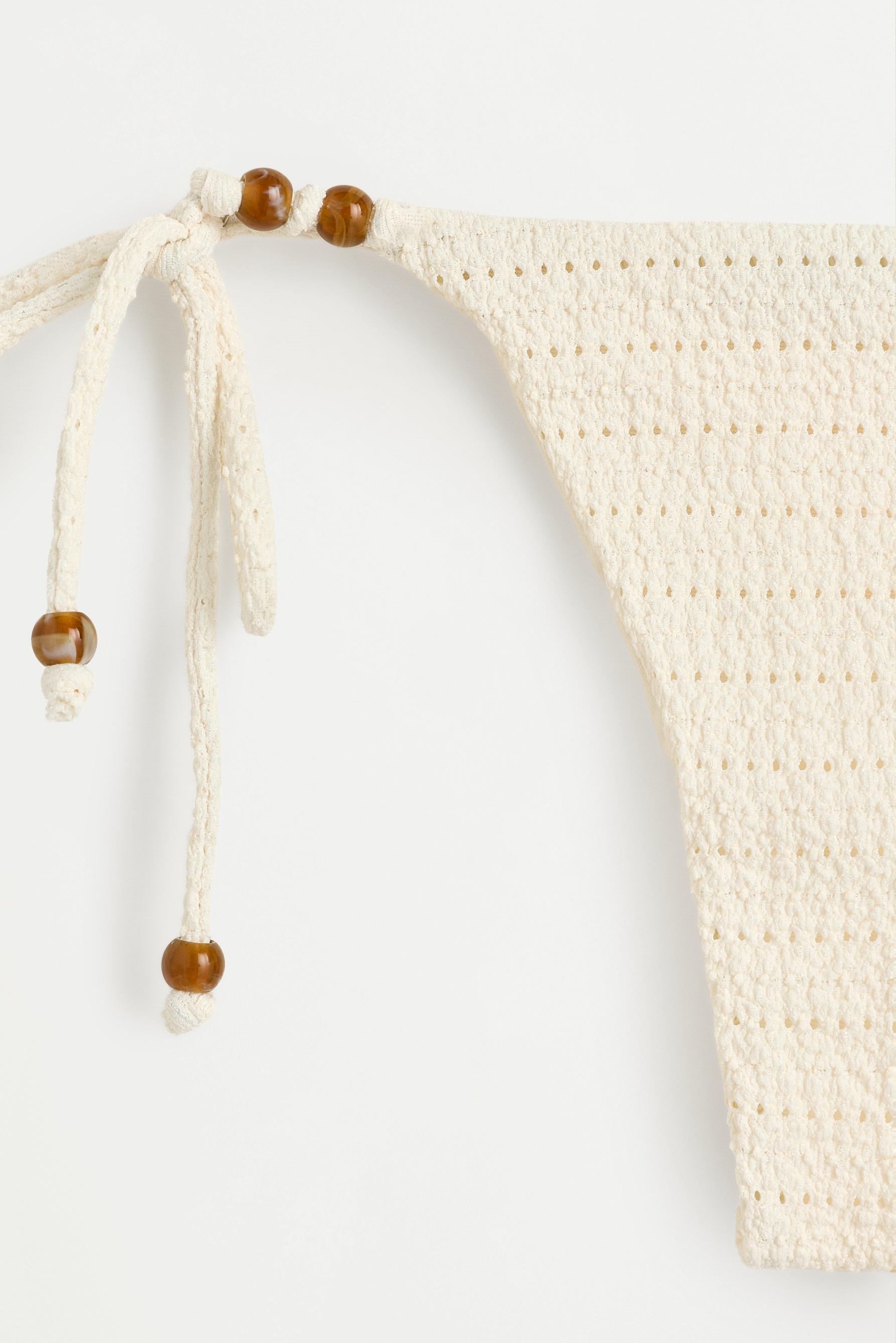 Beaded bikini thong — WHITE