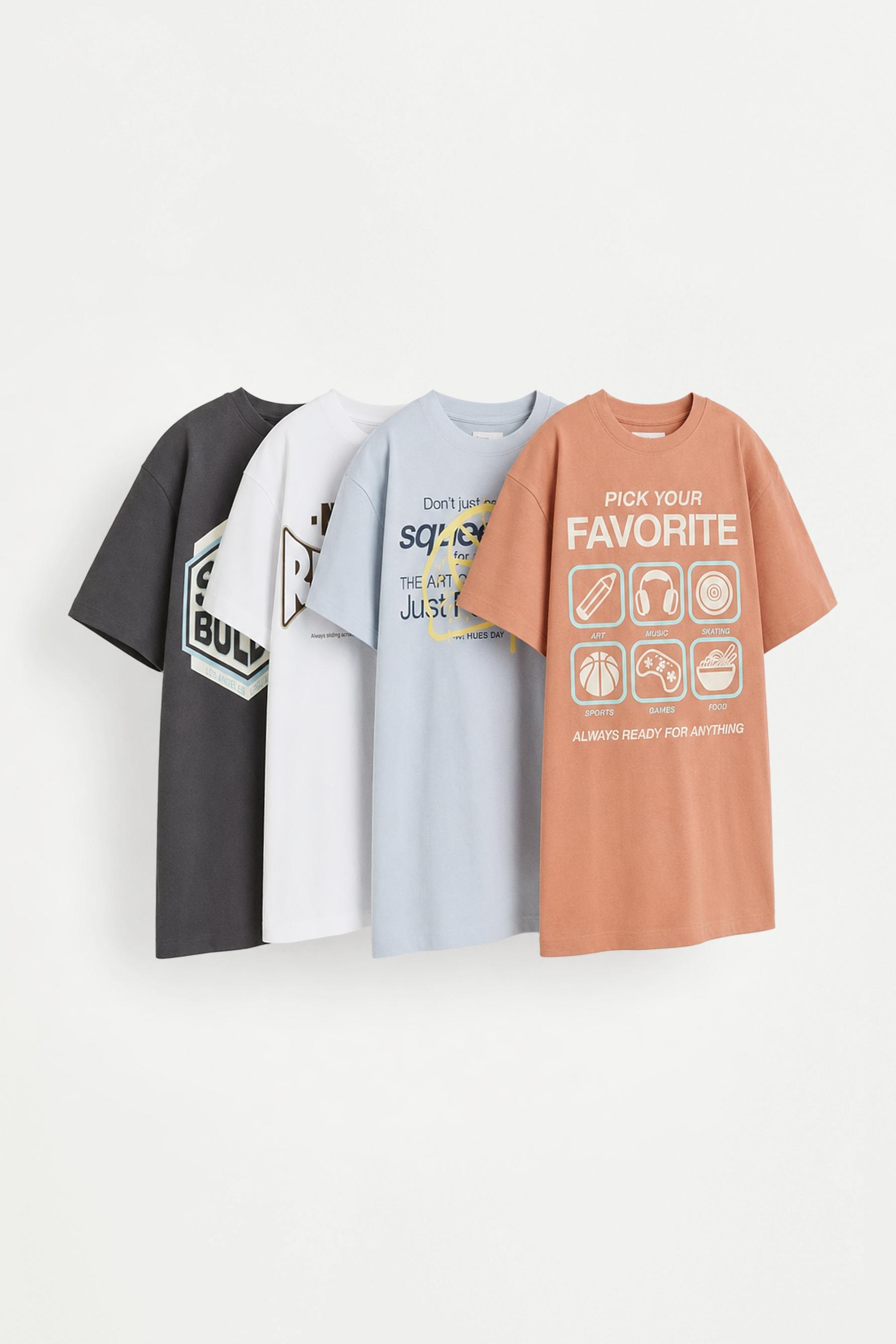4-Pack of printed T-shirts — WHITE