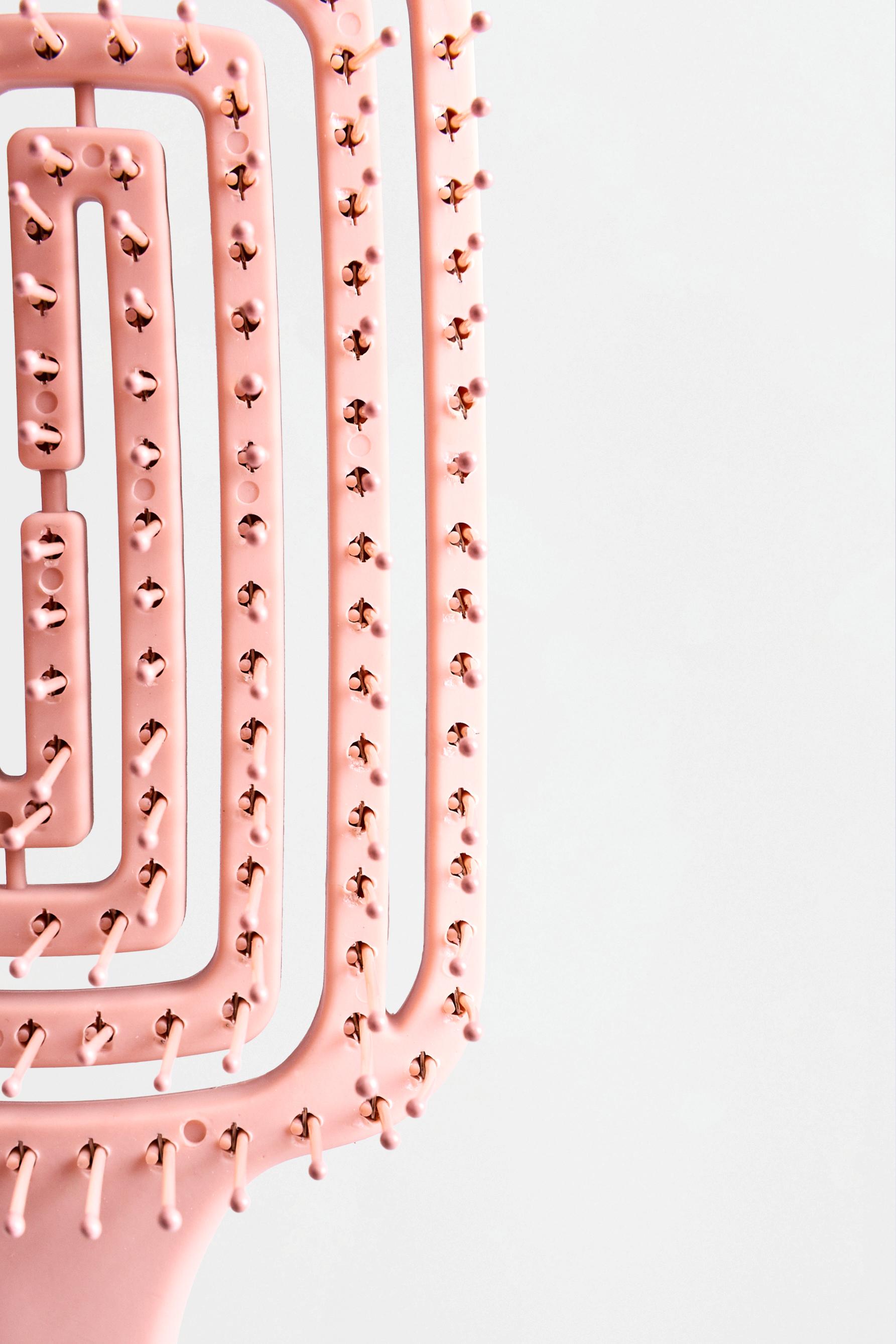 Square vented hair brush — PASTEL PINK